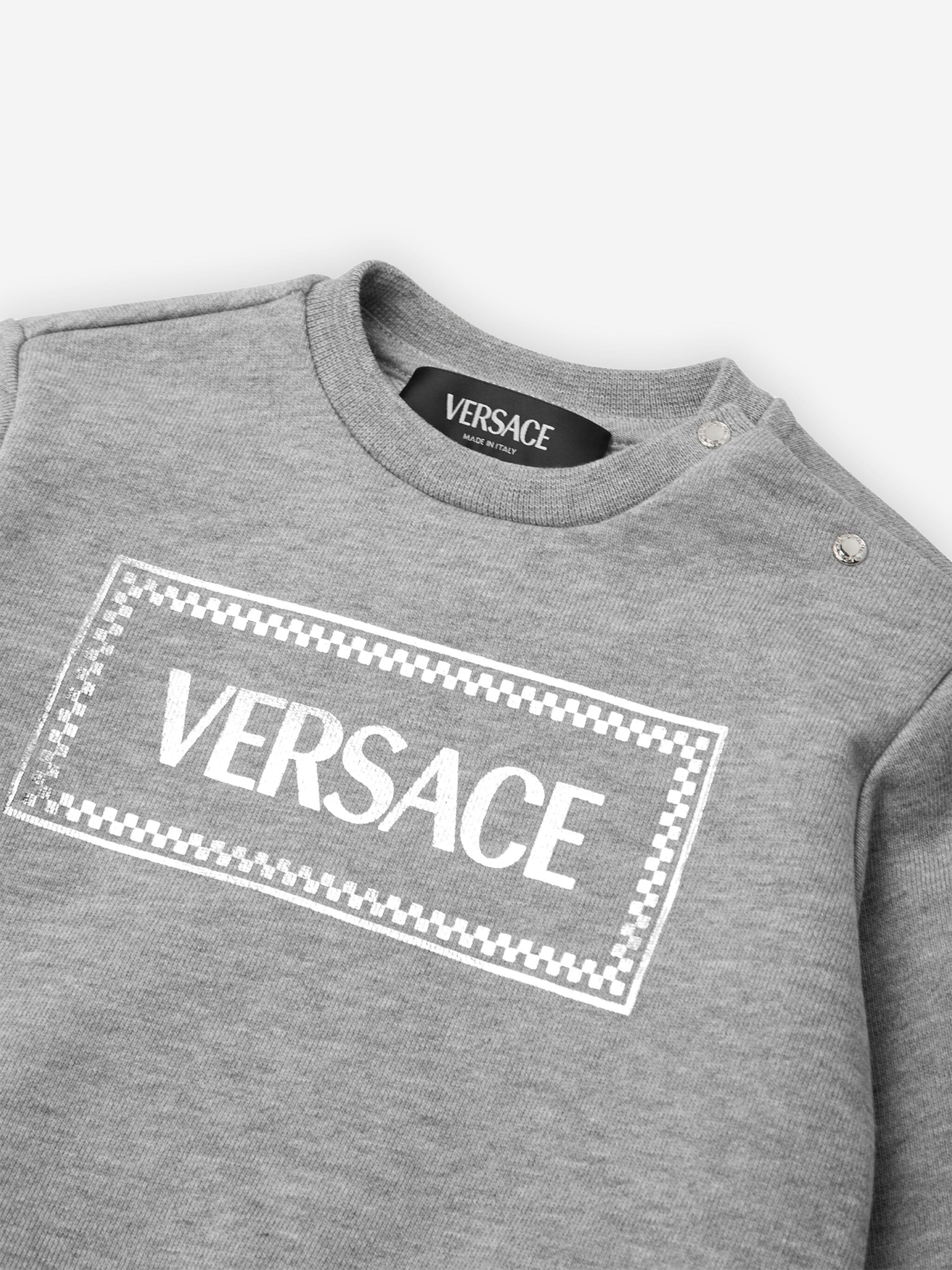 Versace Baby Logo Print Sweatshirt in Grey