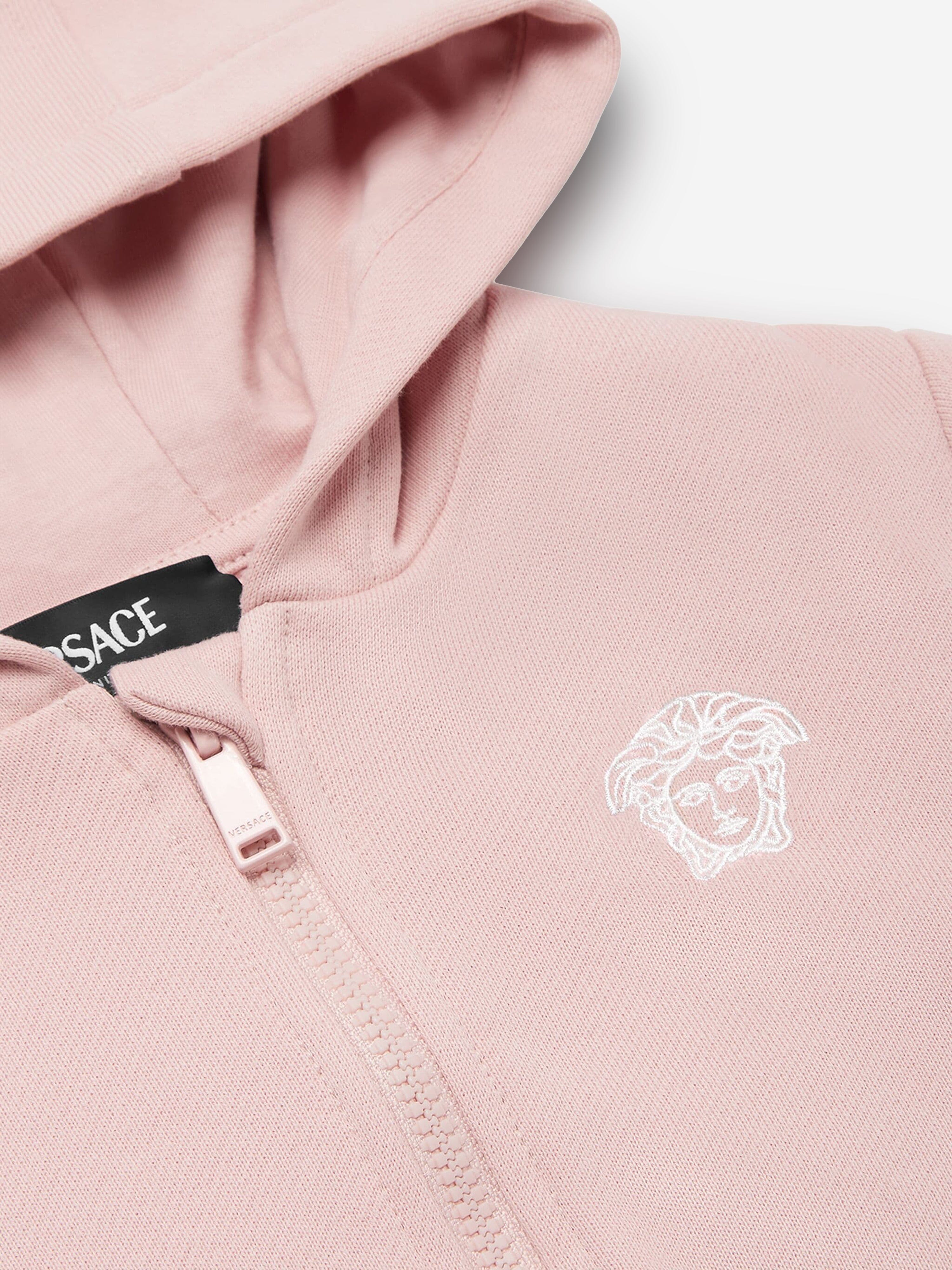 Versace Baby Girls Logo Hoodie in Pink