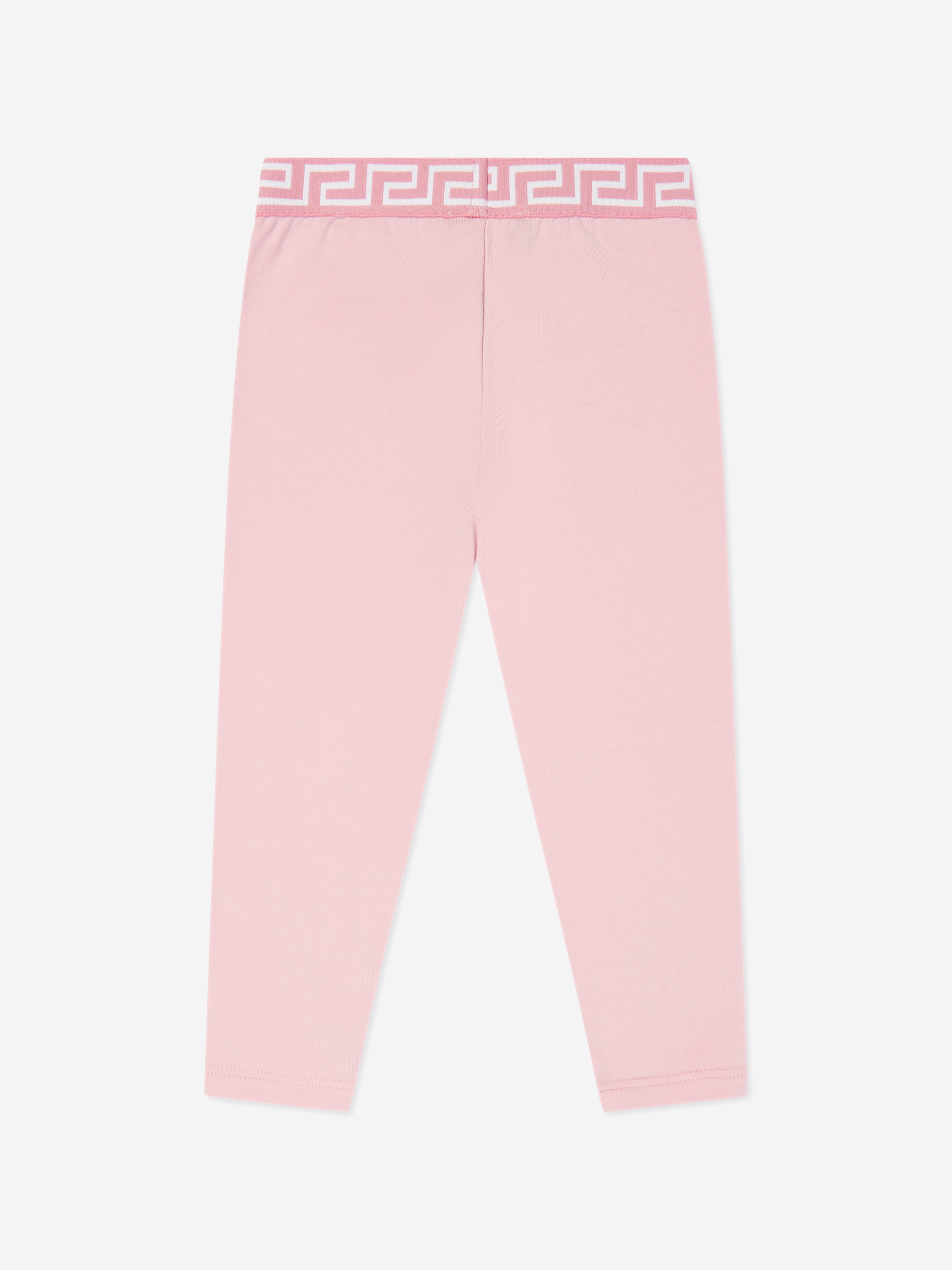 Versace Baby Girls Logo Leggings in Pink