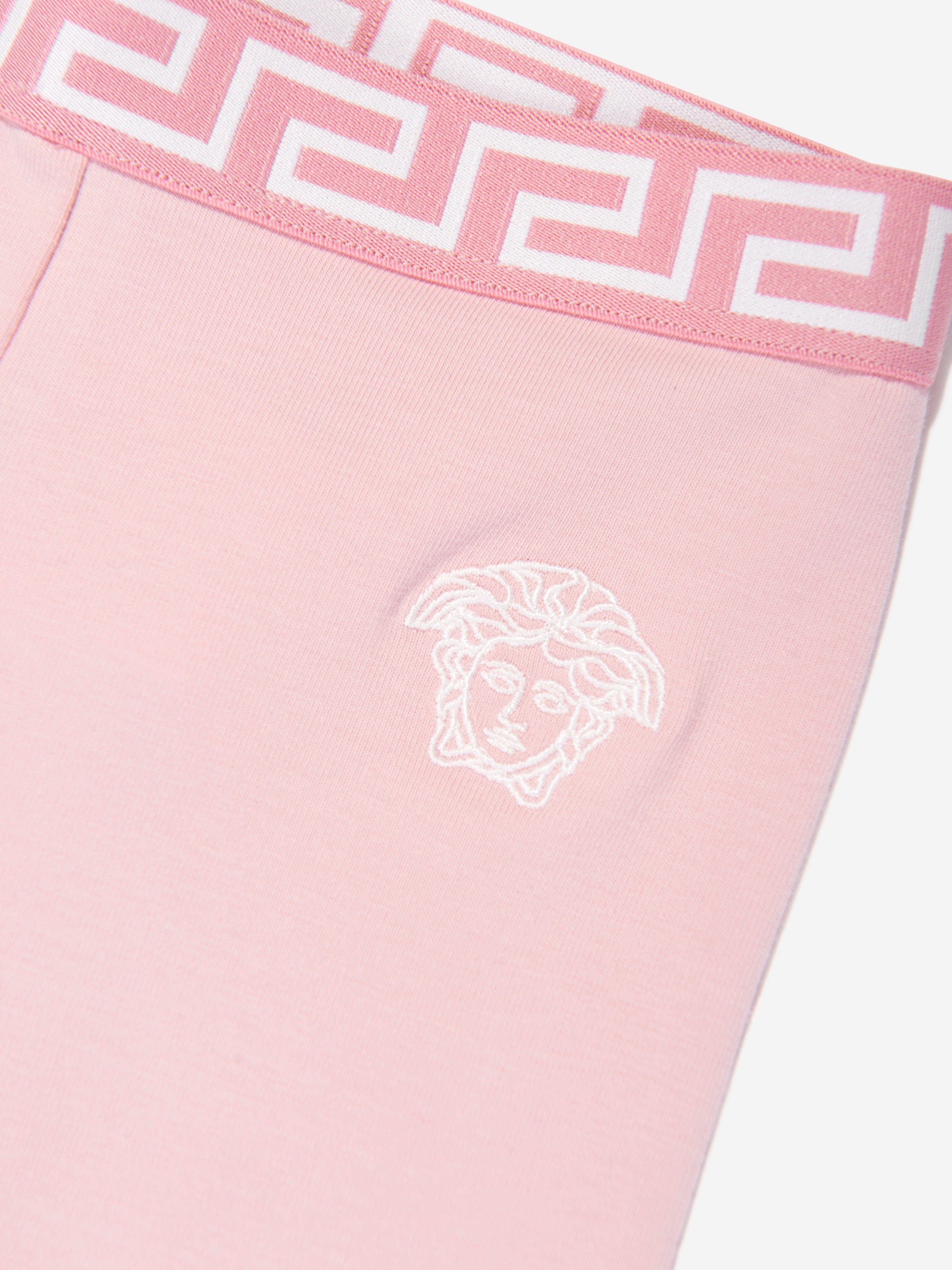 Versace Baby Girls Logo Leggings in Pink