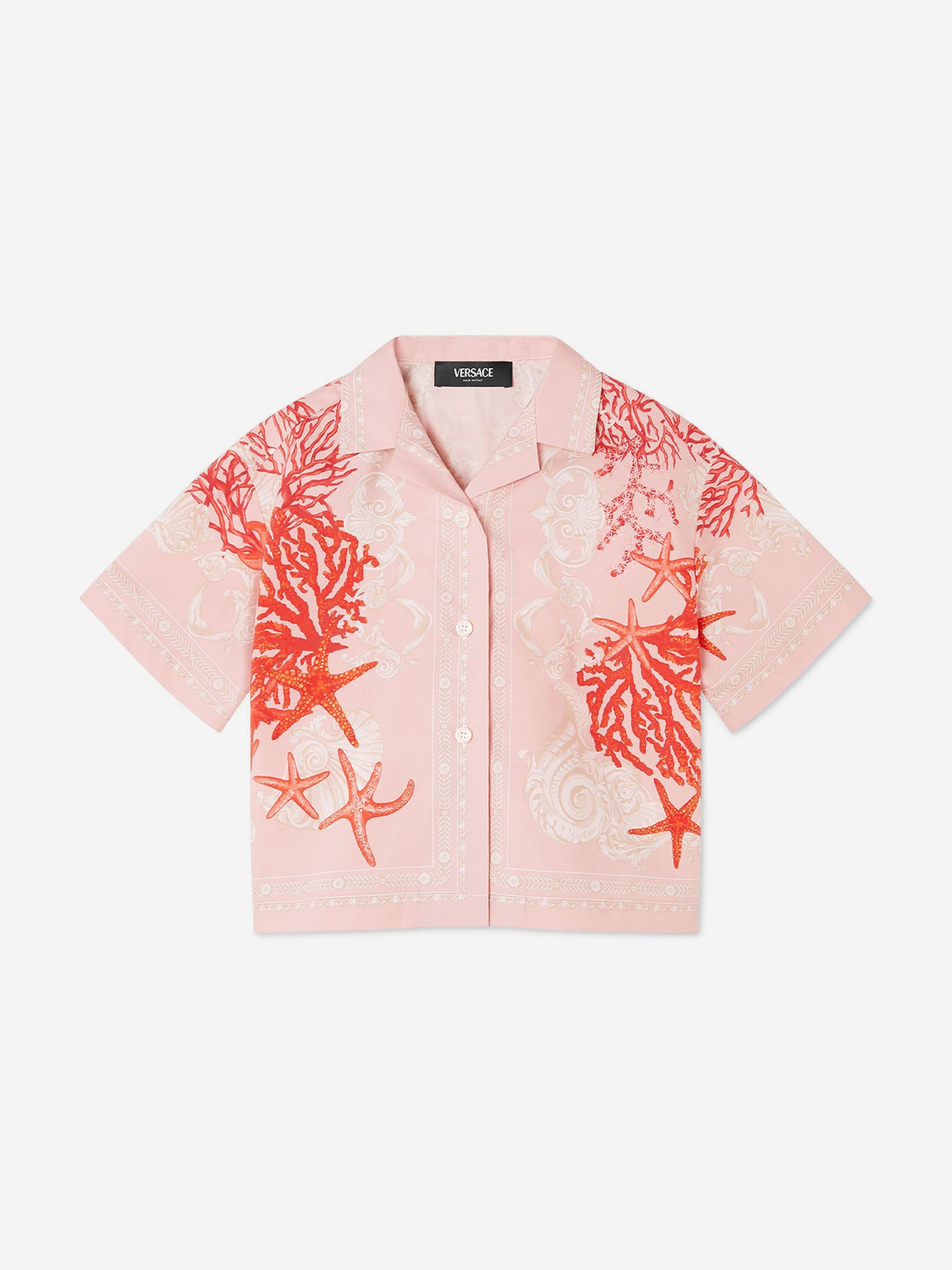 Versace Girls Barocco Del La Mer Shirt in Pink