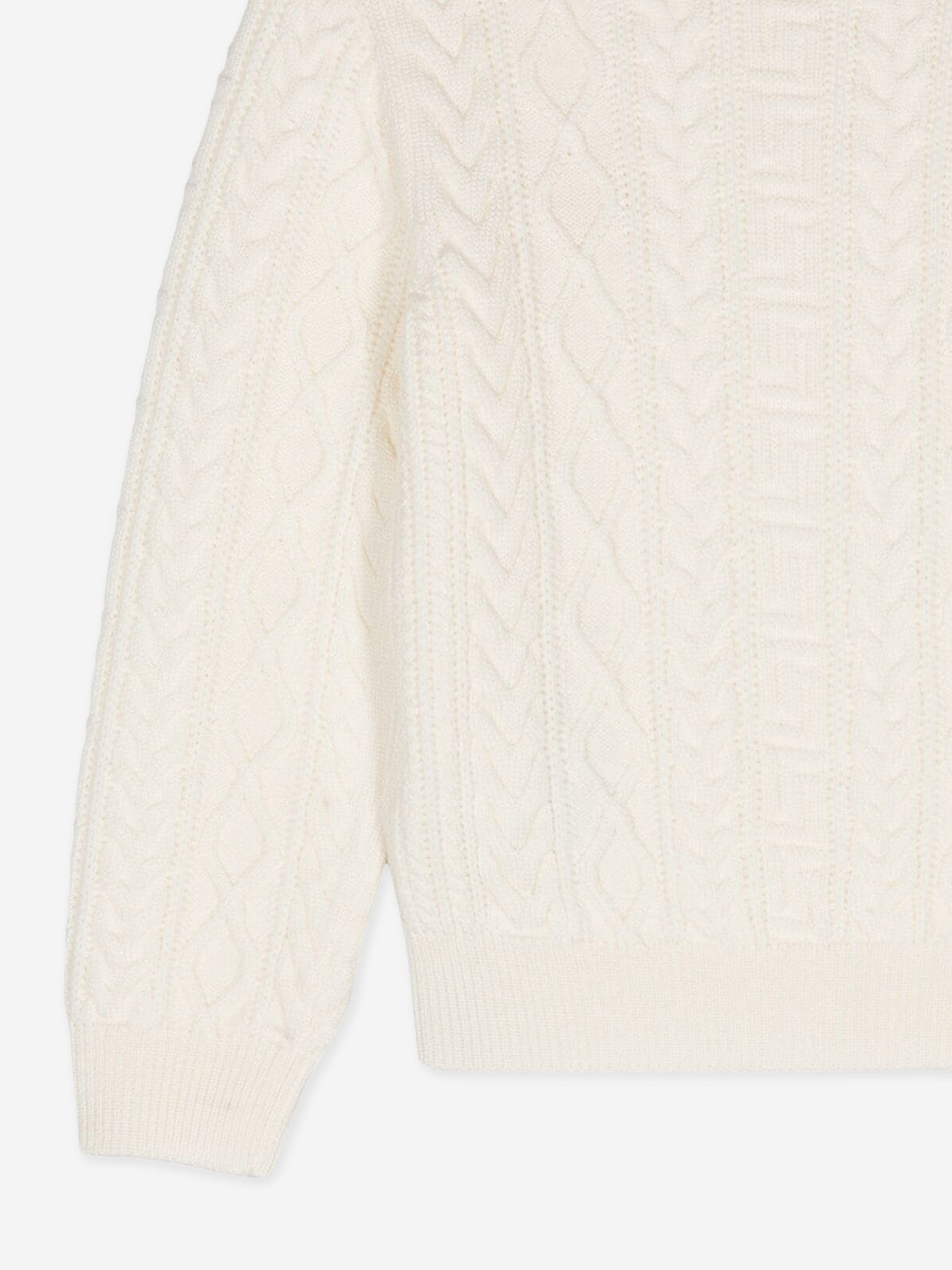 Versace Kids Cable Knit Jumper in Ivory