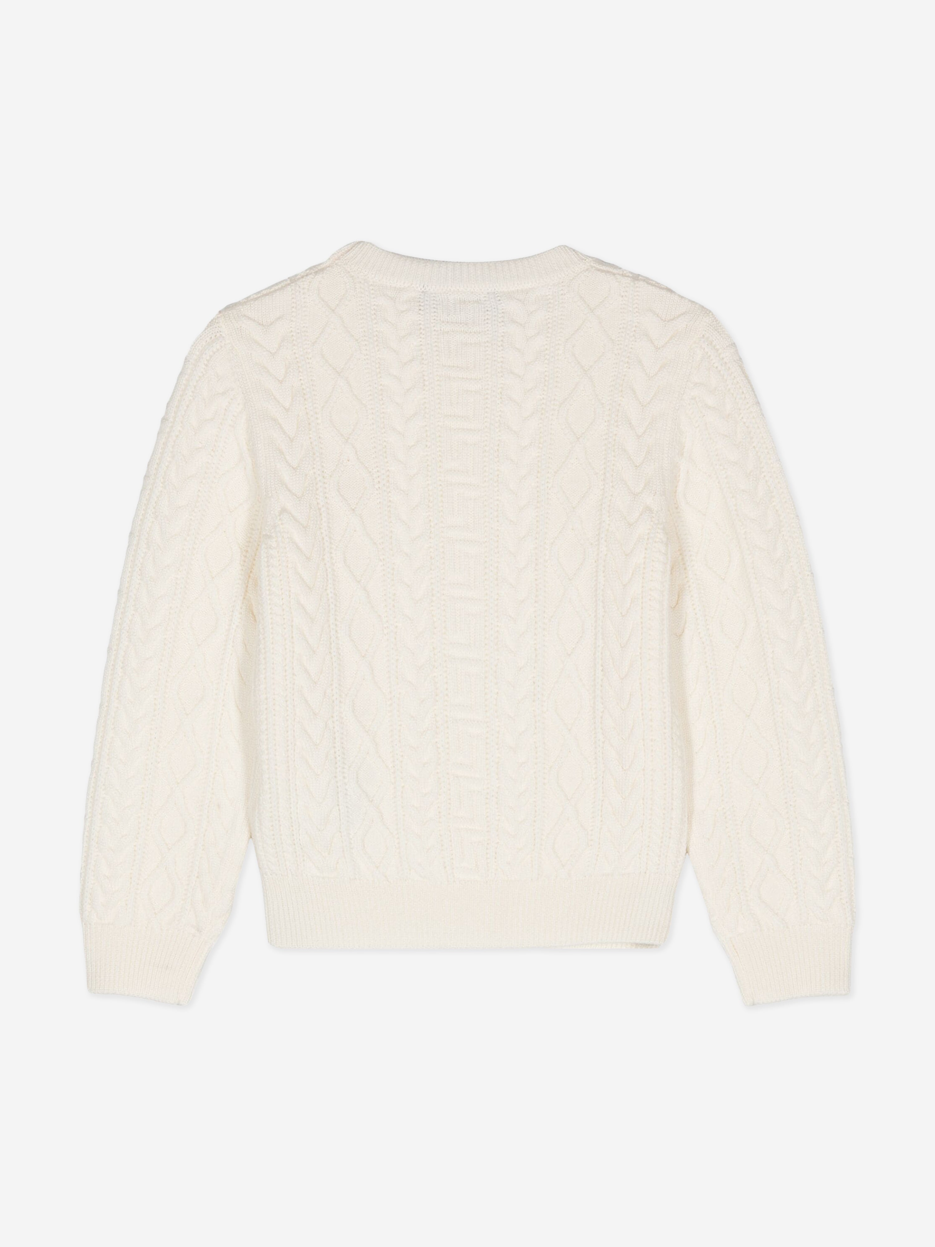 Versace Kids Cable Knit Jumper in Ivory