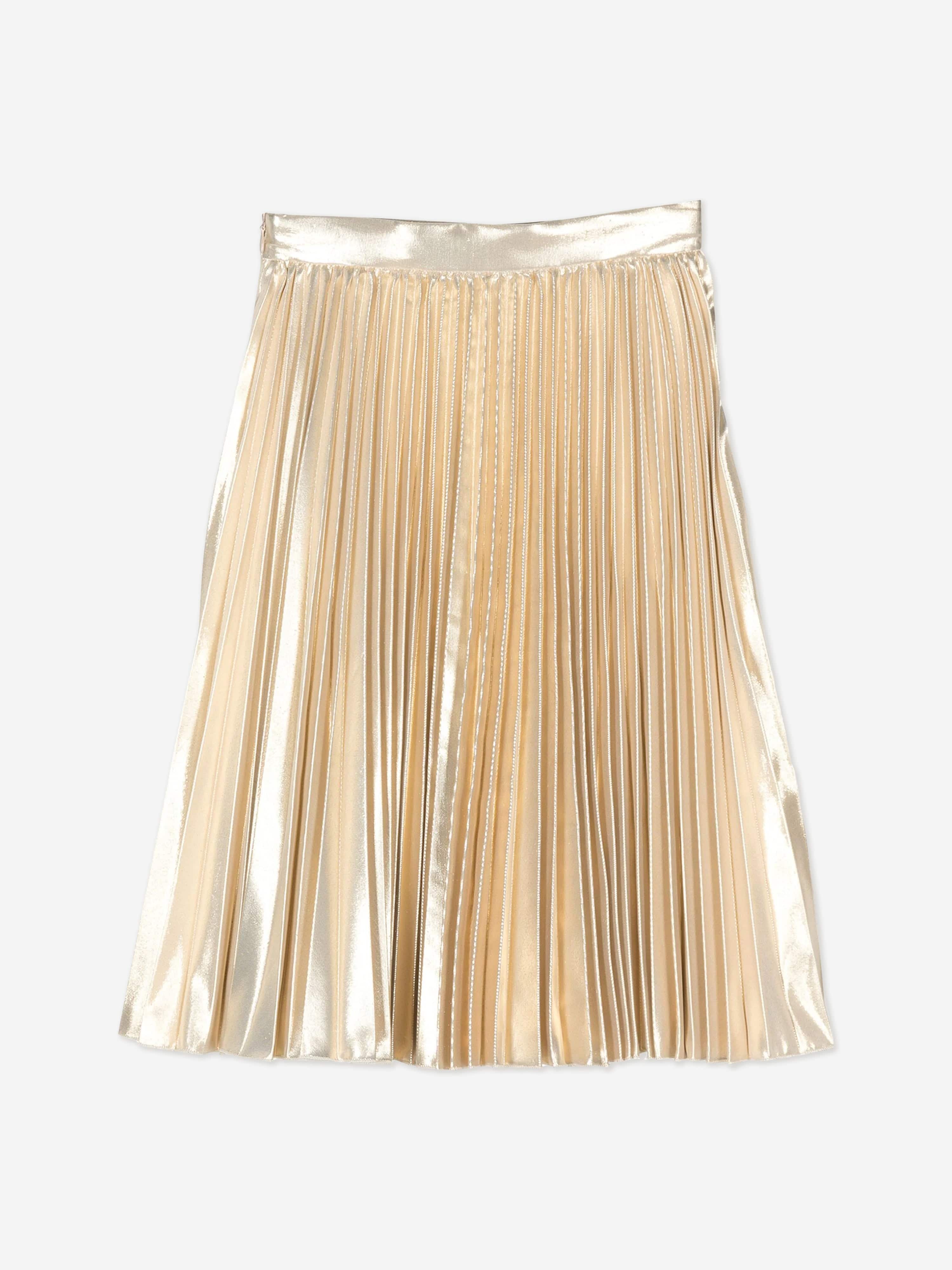 Versace Girls Pleated Skirt in Gold