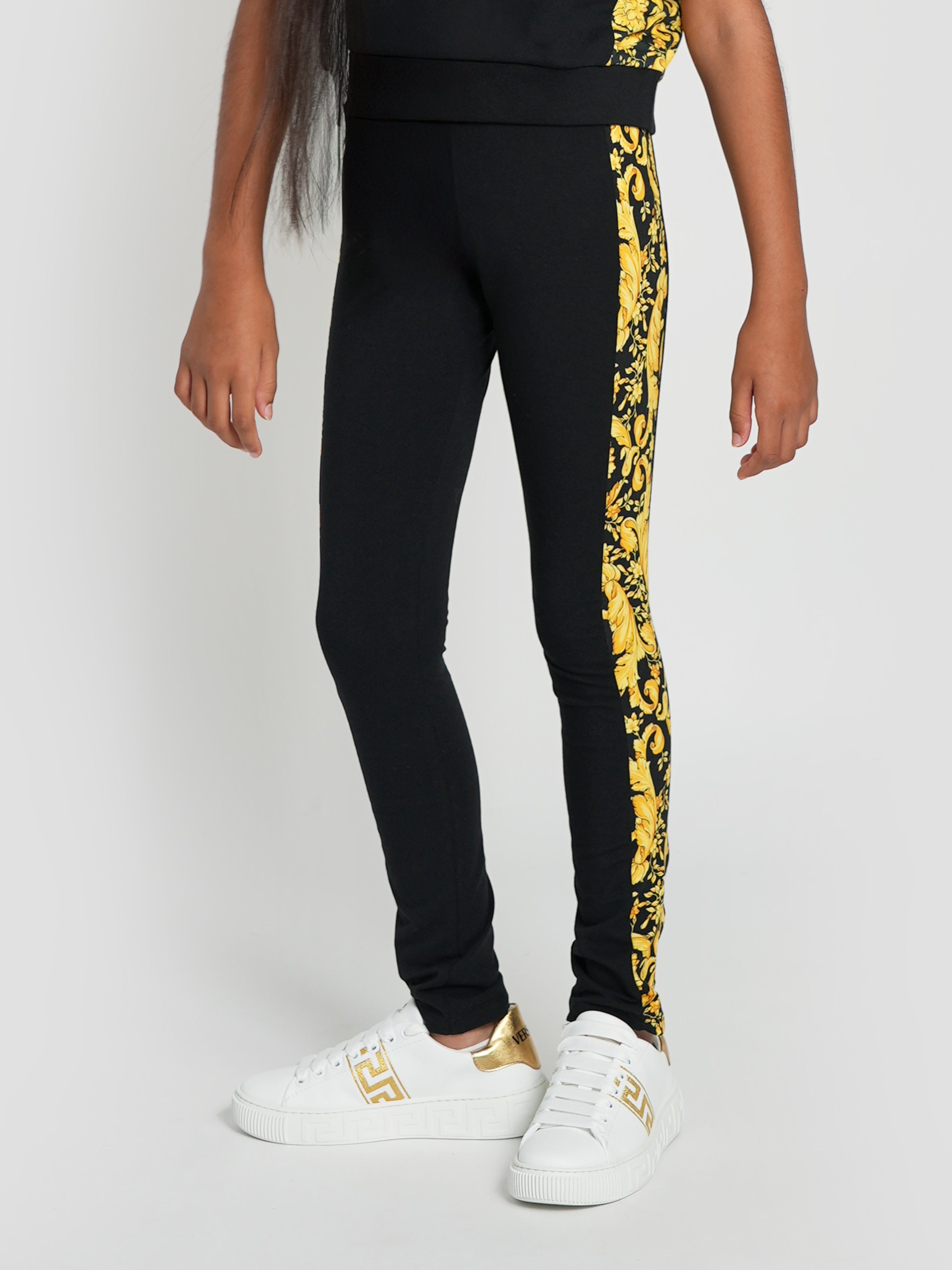 Versace Girls Logo Leggings in Black