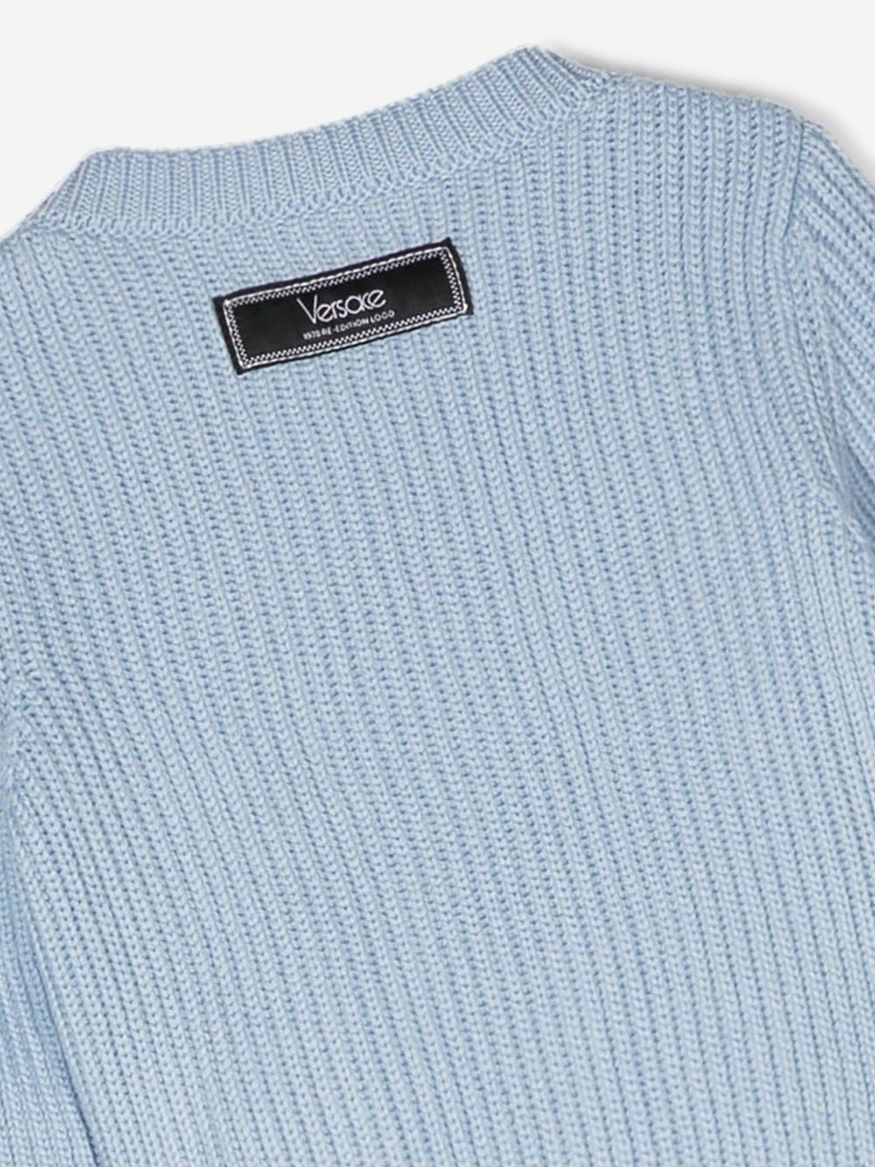 Versace Baby Embroidered Logo Jumper in Blue