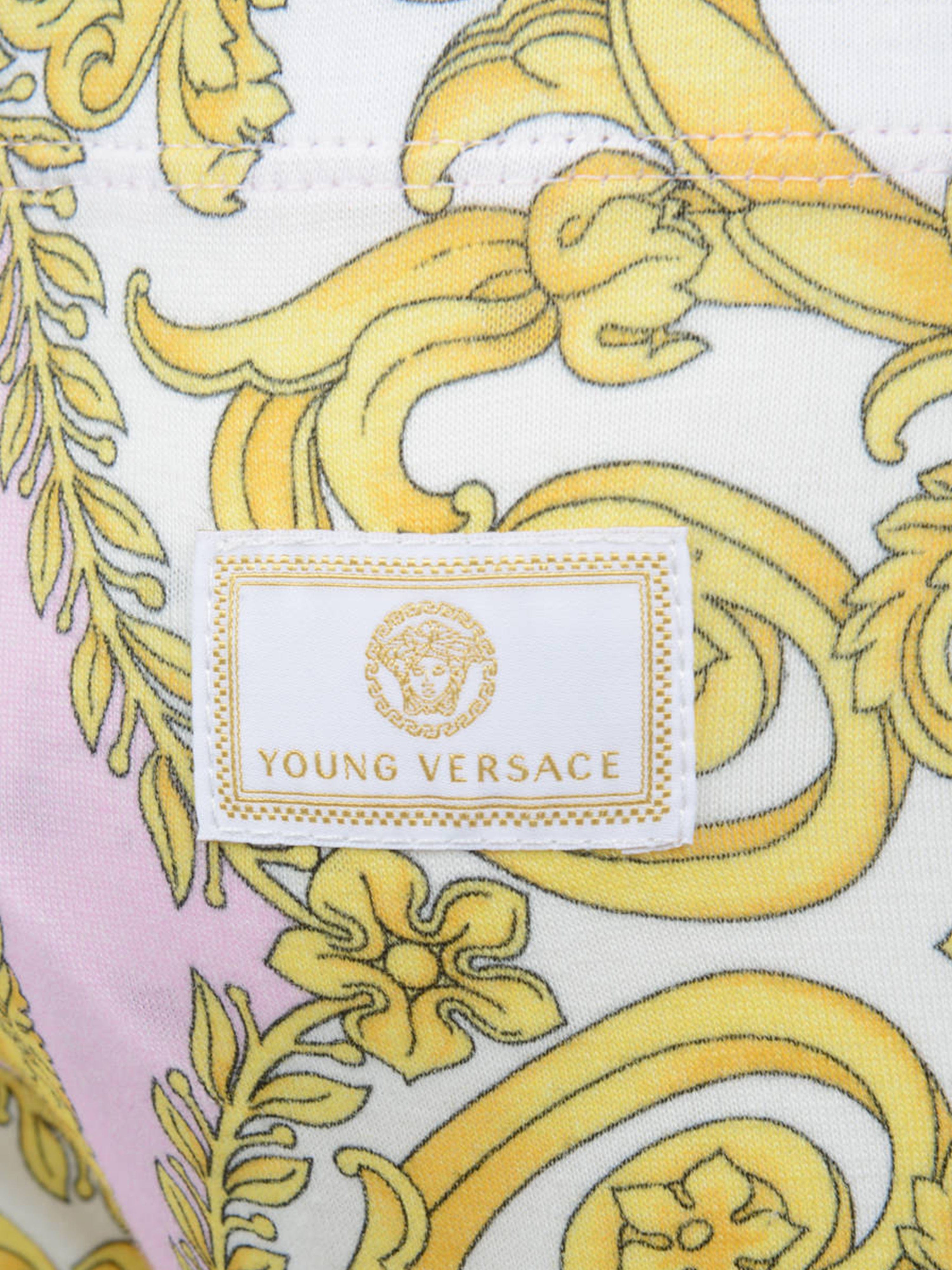 Versace Baby Girls Pink & Baroque Leggiings