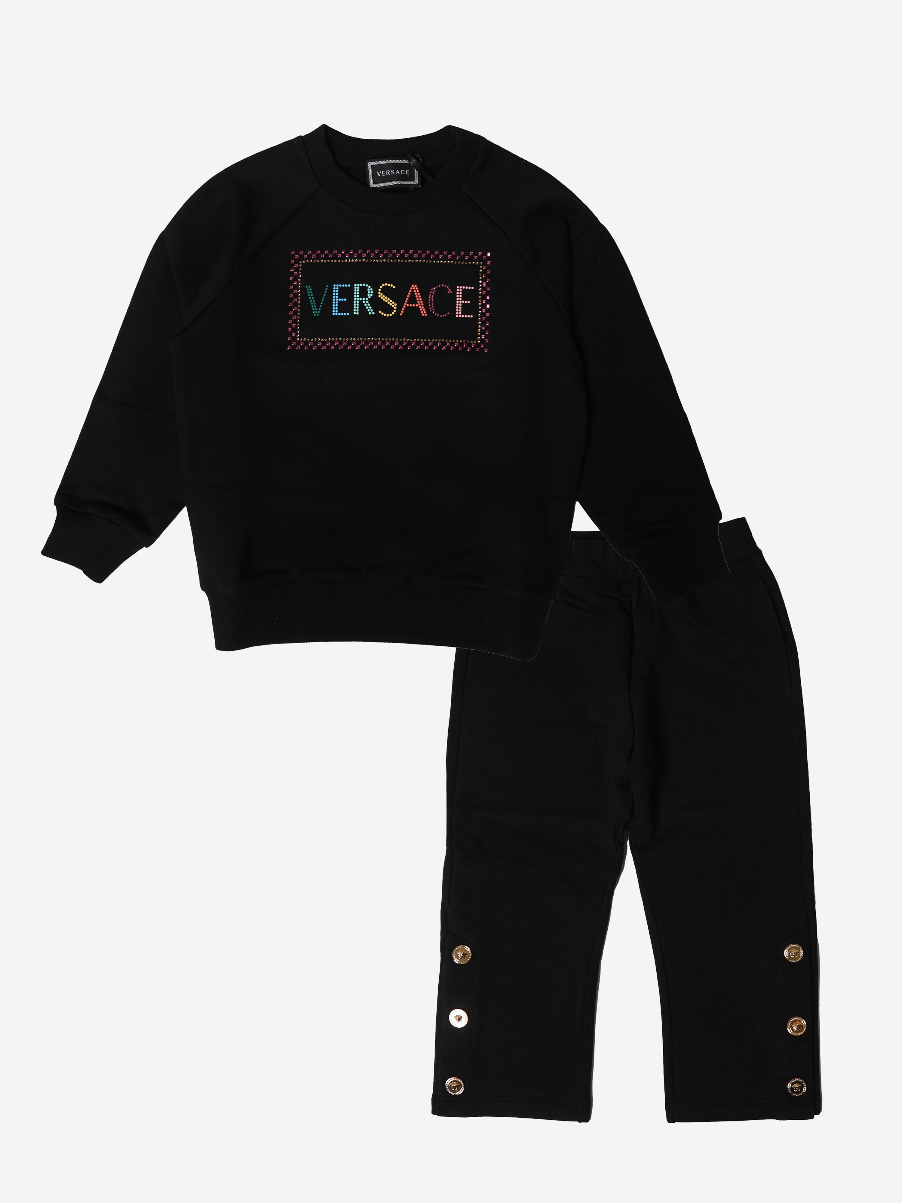 Versace Girls DiamantÃ© Logo Tracksuit