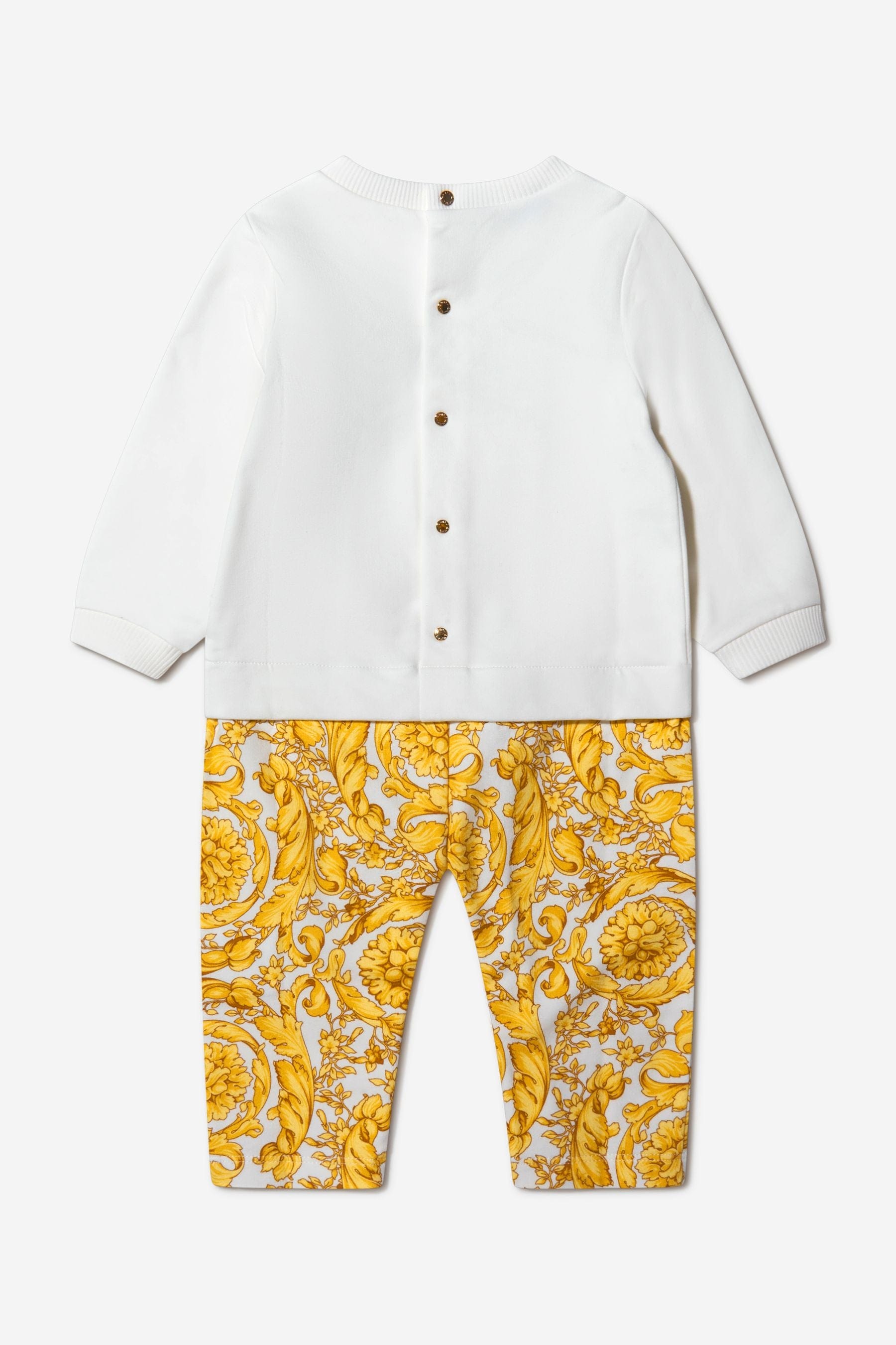 Versace Baby Unisex Cotton Barocco Print Logo Romper