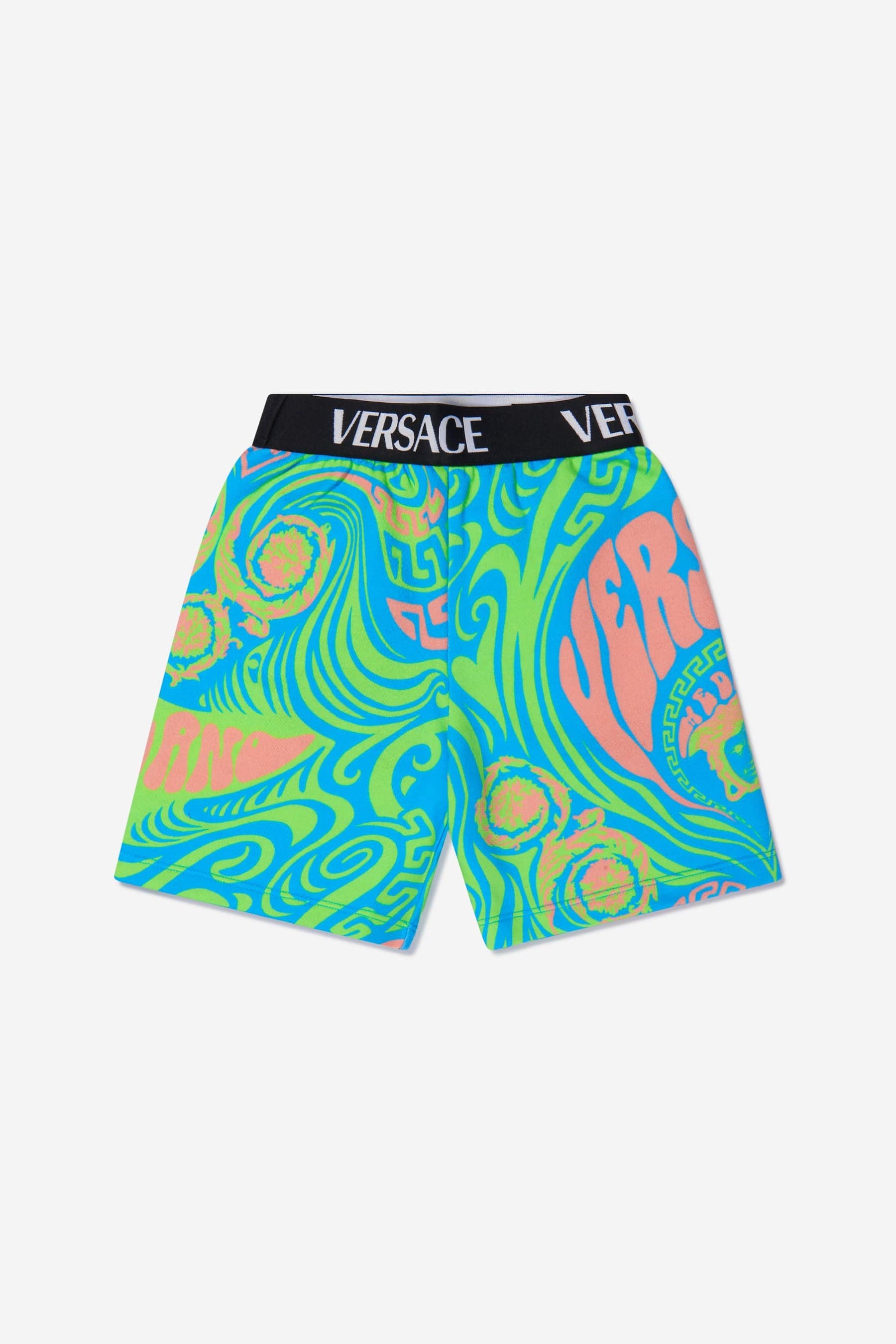 Versace Boys Cotton Medusa Music Print Shorts