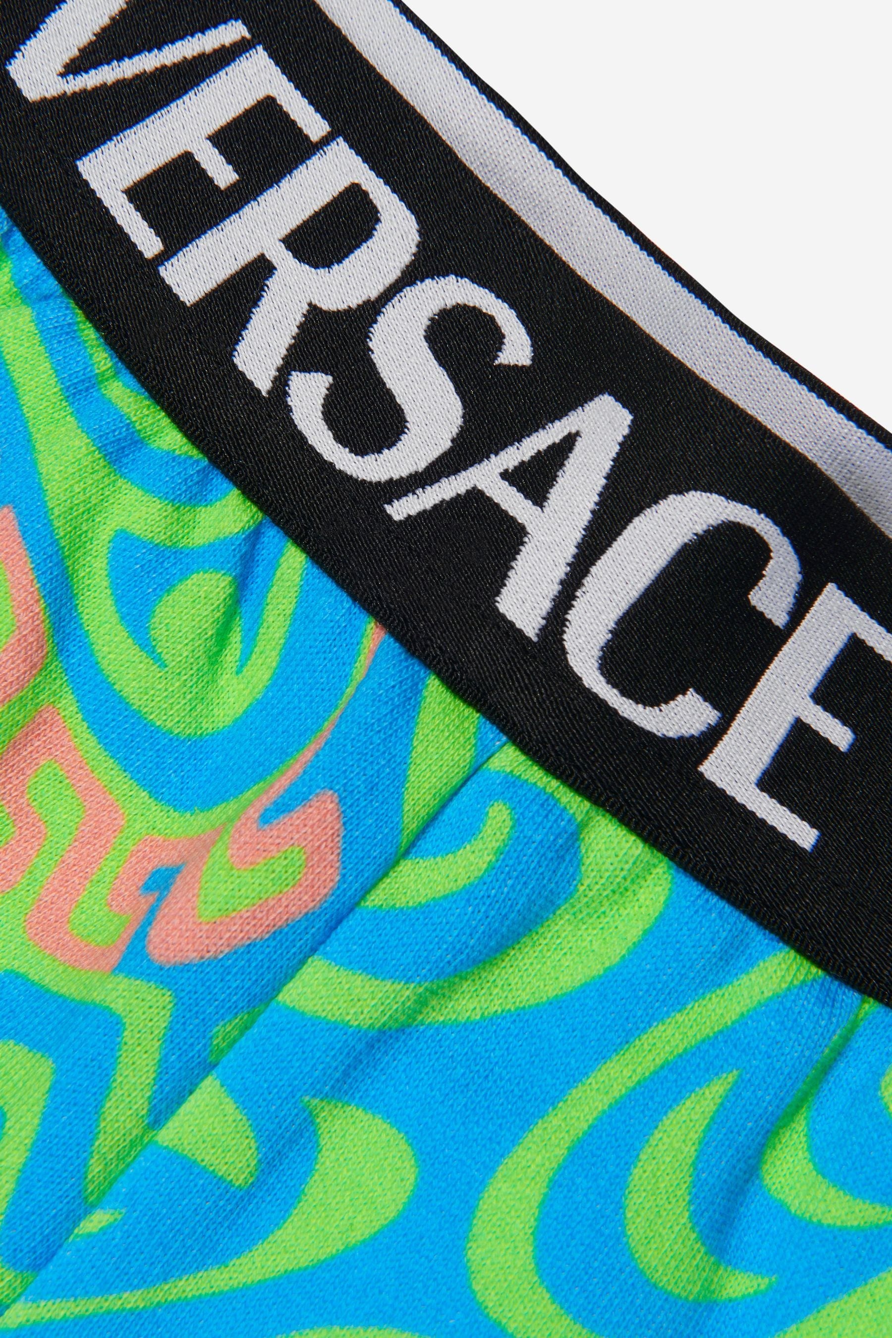 Versace Boys Cotton Medusa Music Print Shorts