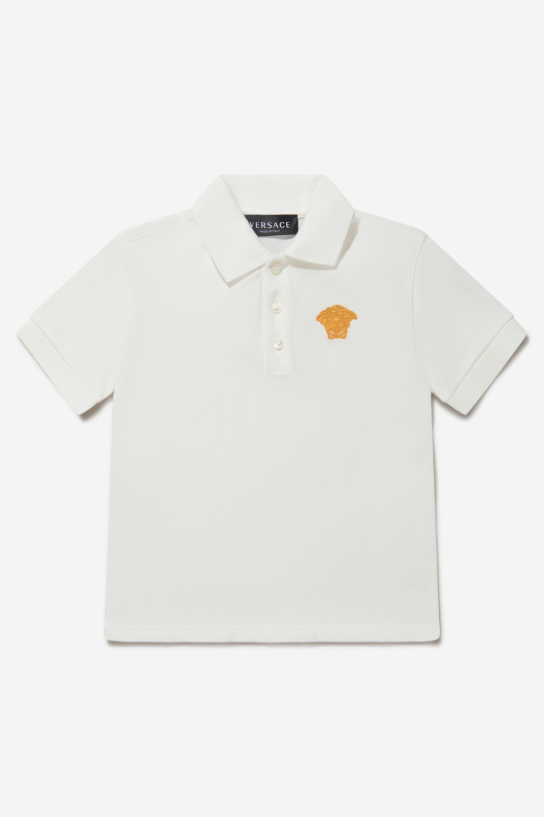 Versace Boys Cotton Medusa Logo Polo Shirt