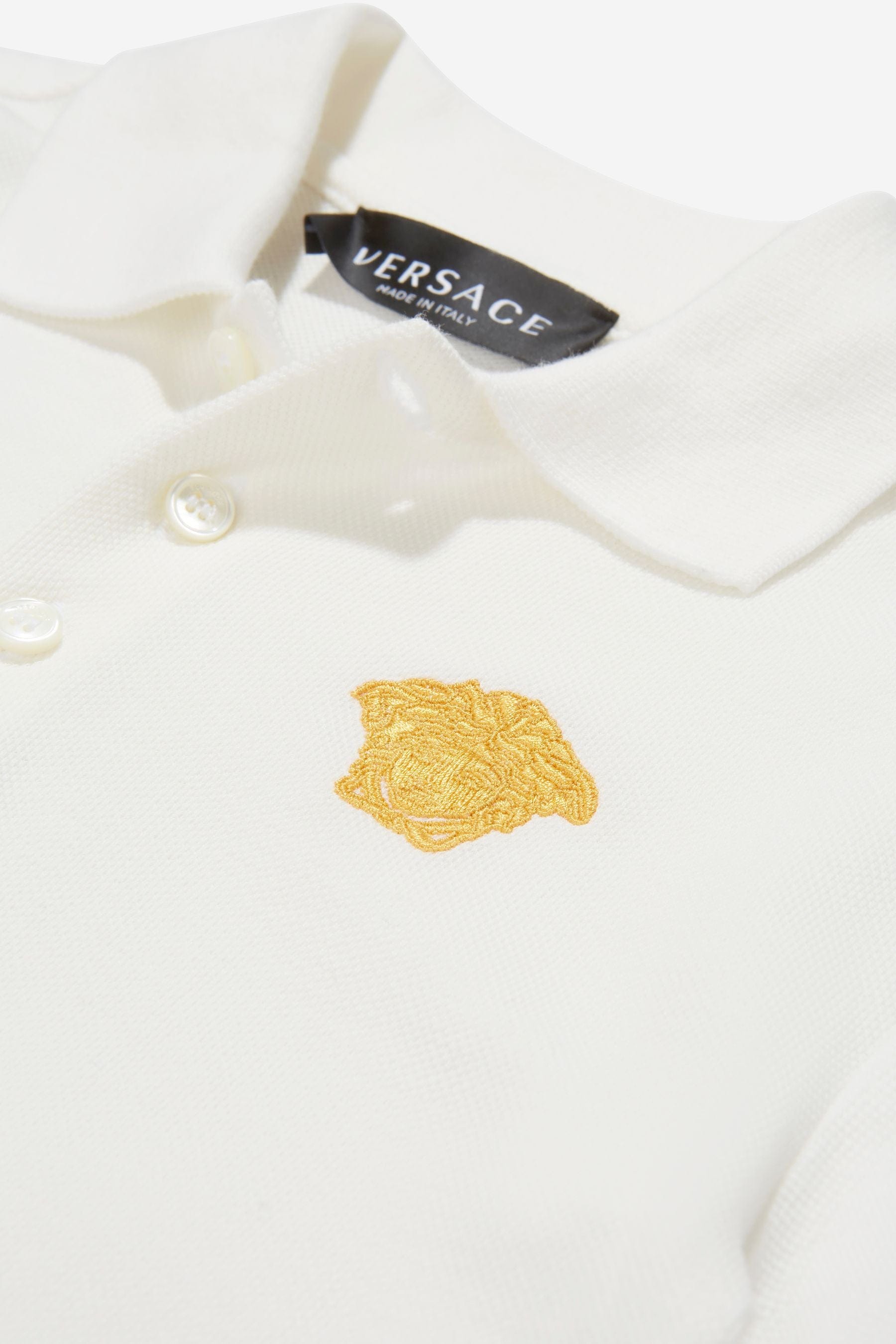 Versace Boys Cotton Medusa Logo Polo Shirt