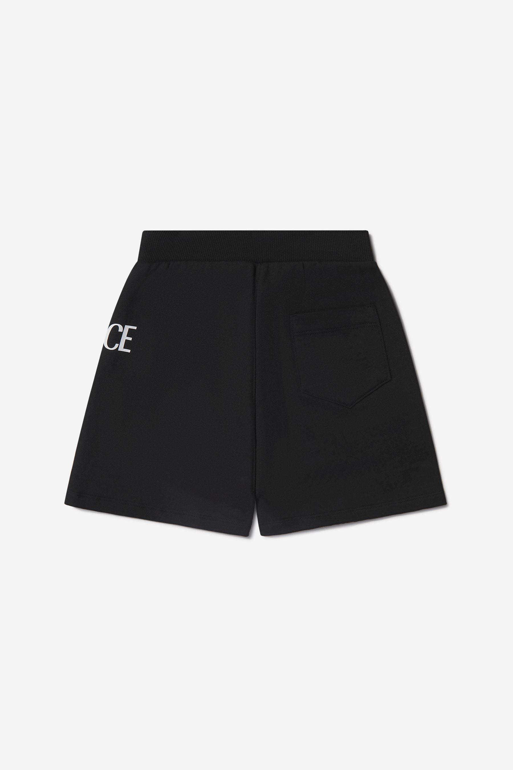 Versace Boys Cotton La Greca Side Logo Shorts