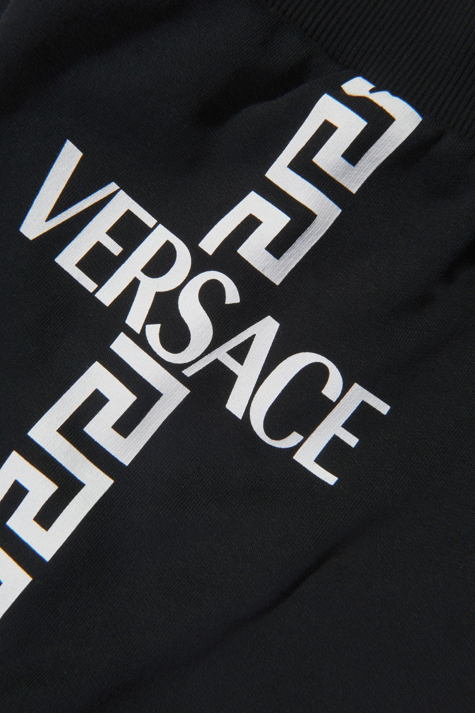 Versace Boys Cotton La Greca Side Logo Shorts