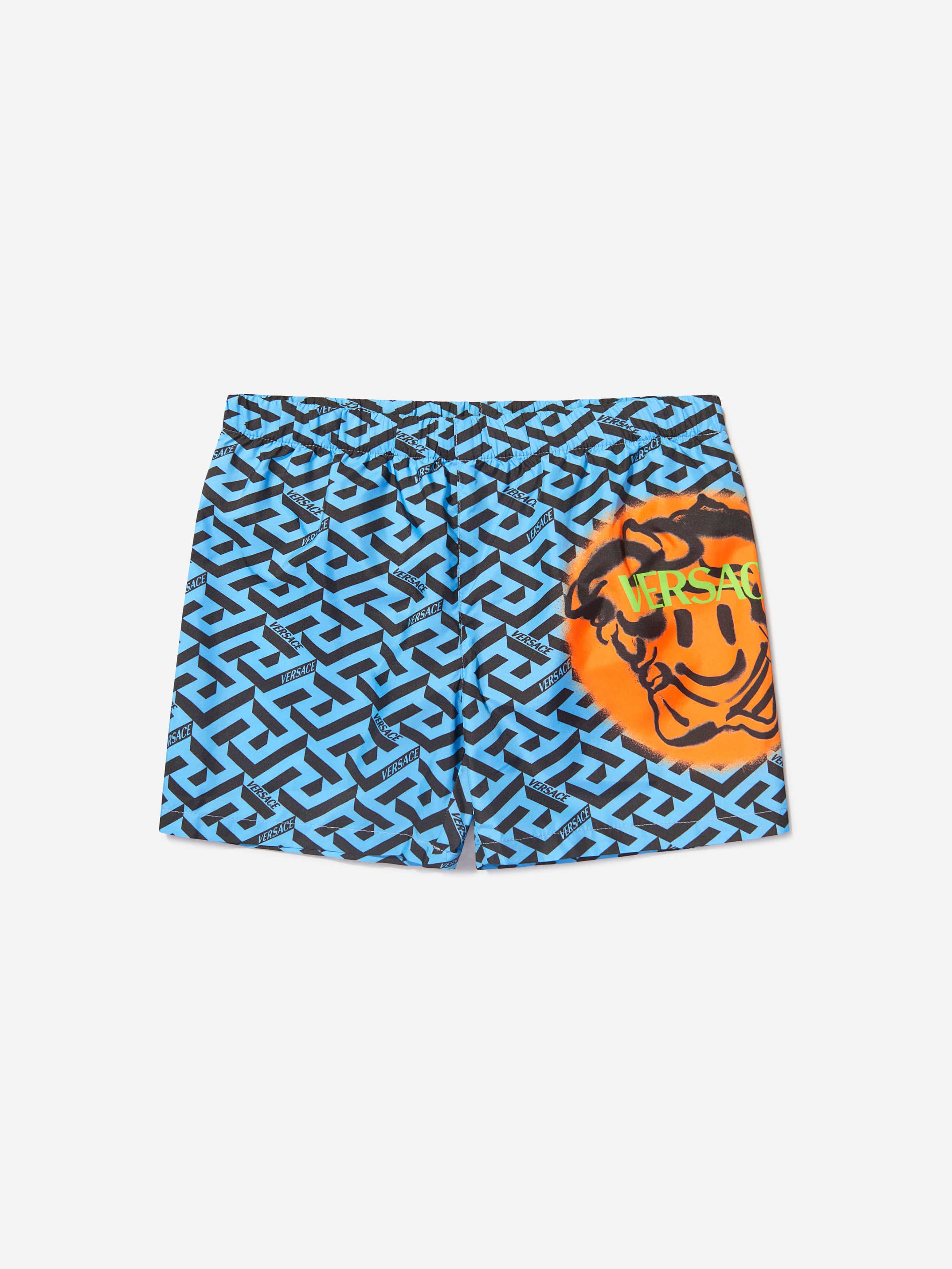 Versace Boys Smiley Medusa Logo Swim Shorts