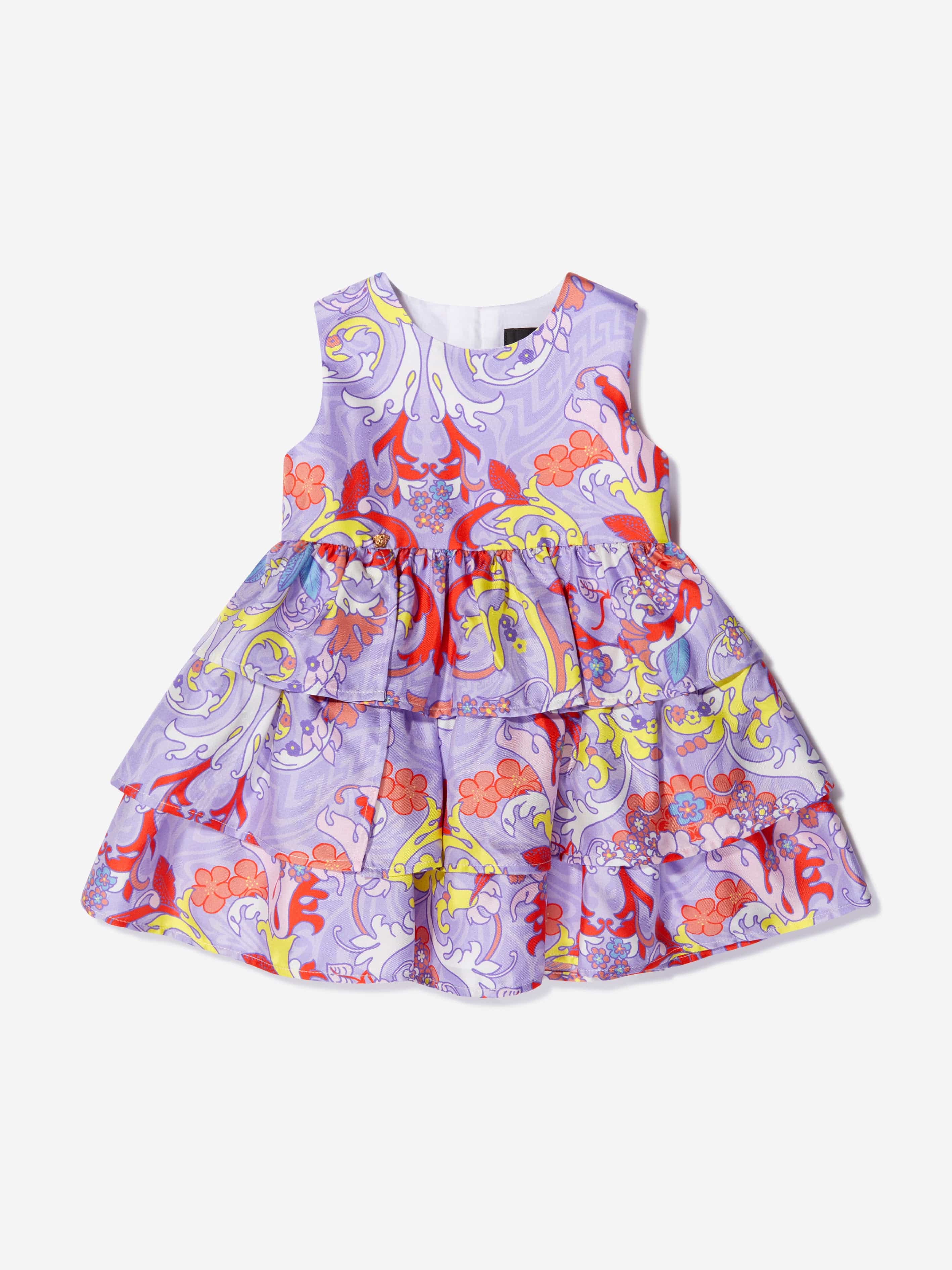 Versace Baby Girls Silk Baroccofest Print Dress