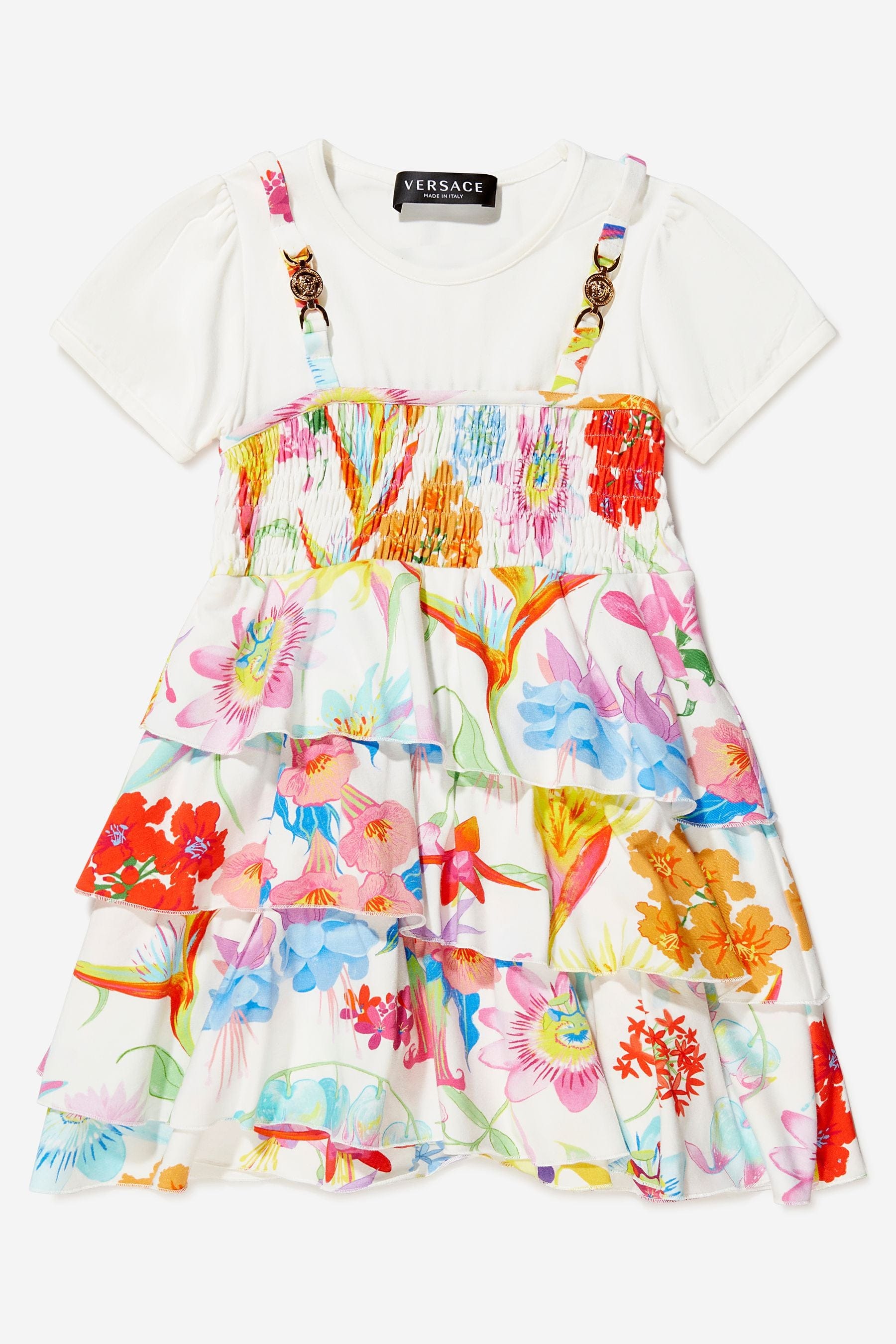 Versace Girls Cotton Jersey Le Jardin Print Dress