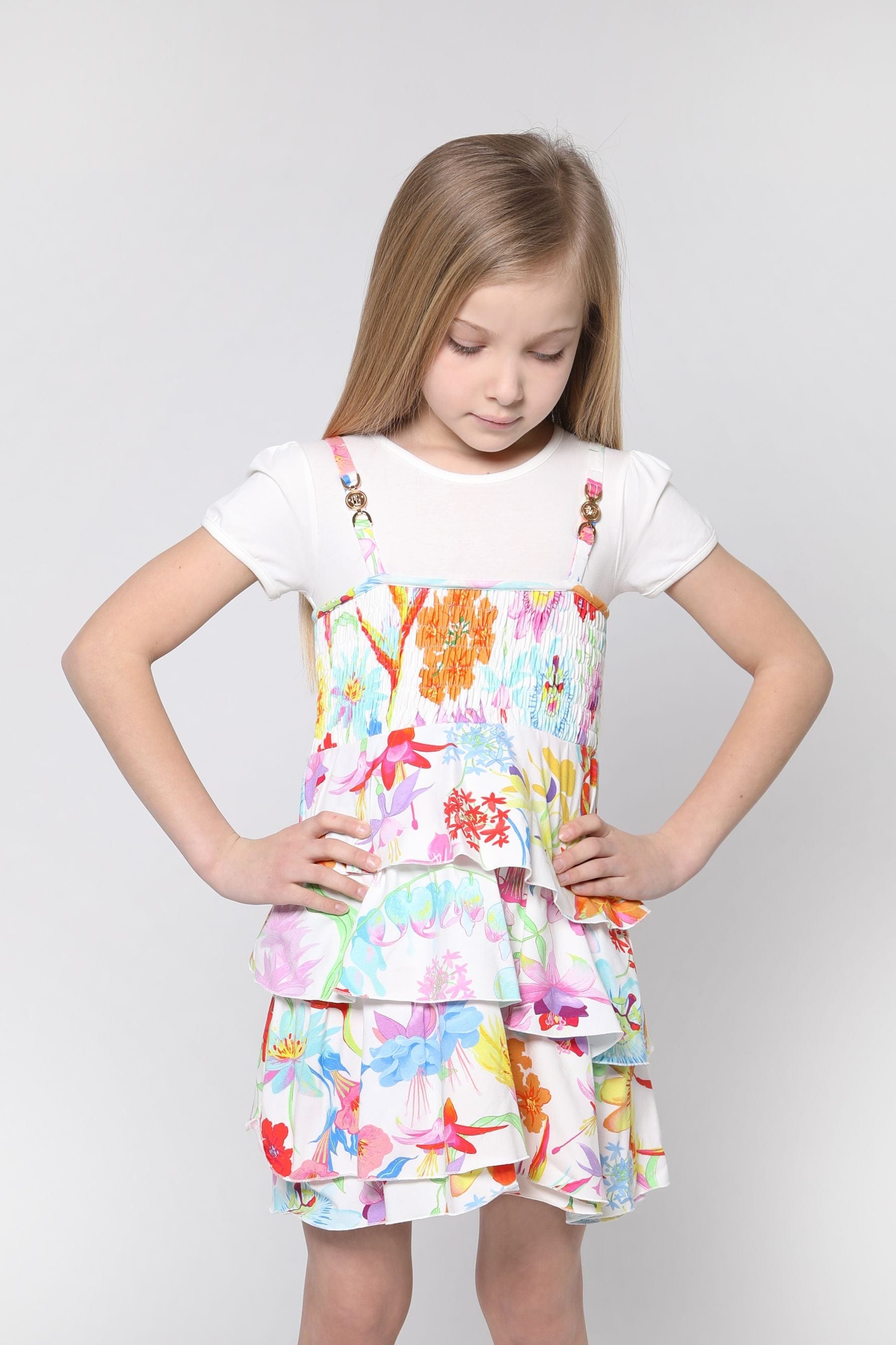 Versace Girls Cotton Jersey Le Jardin Print Dress