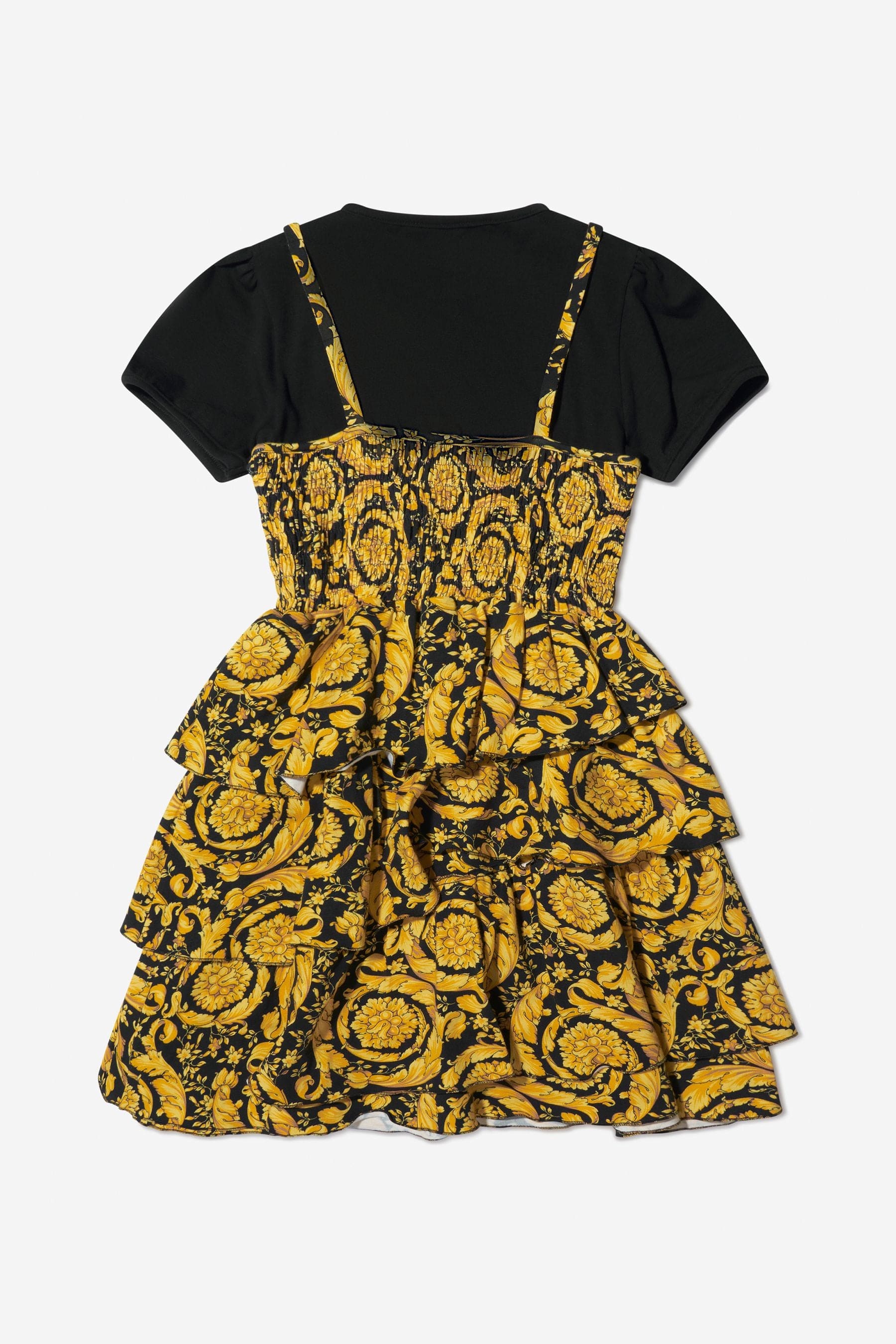 Versace Girls Cotton Jersey Barocco Print Dress