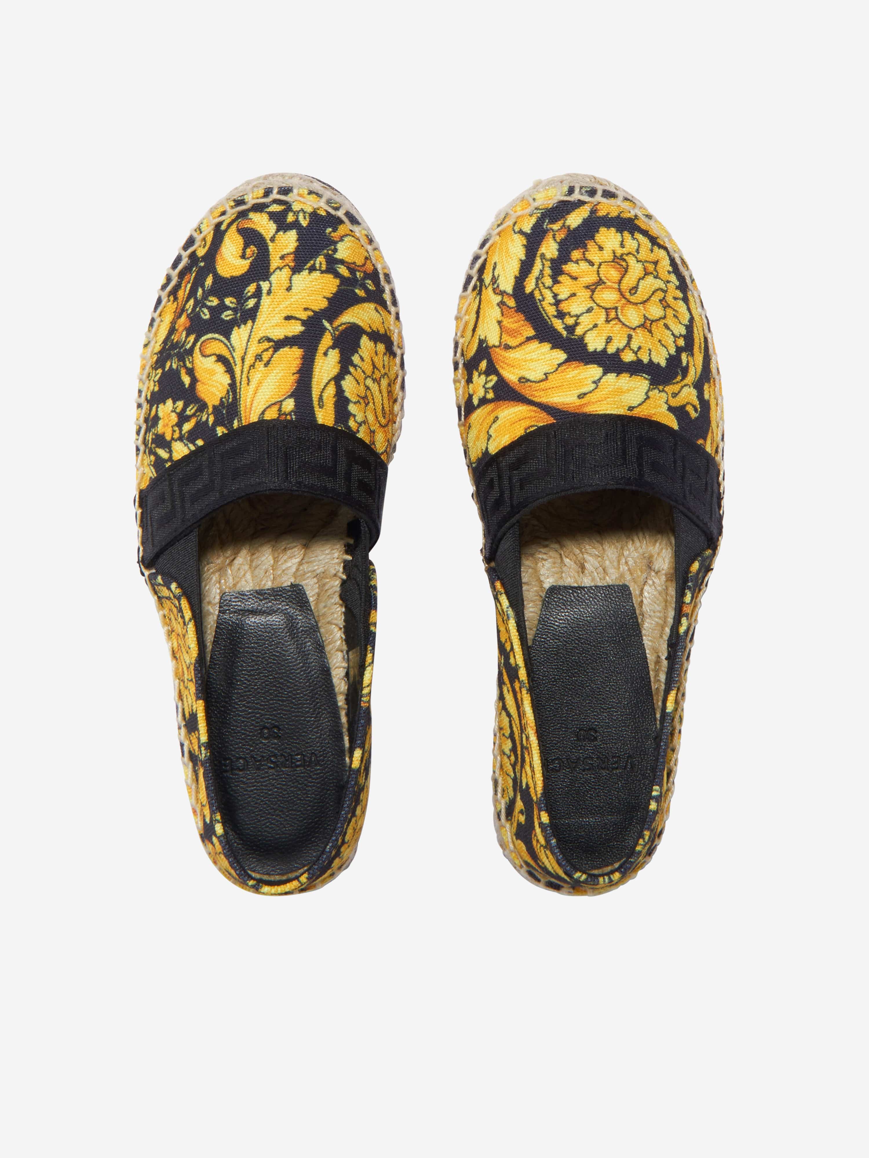 Versace Girls Barocco Espadrilles in Black