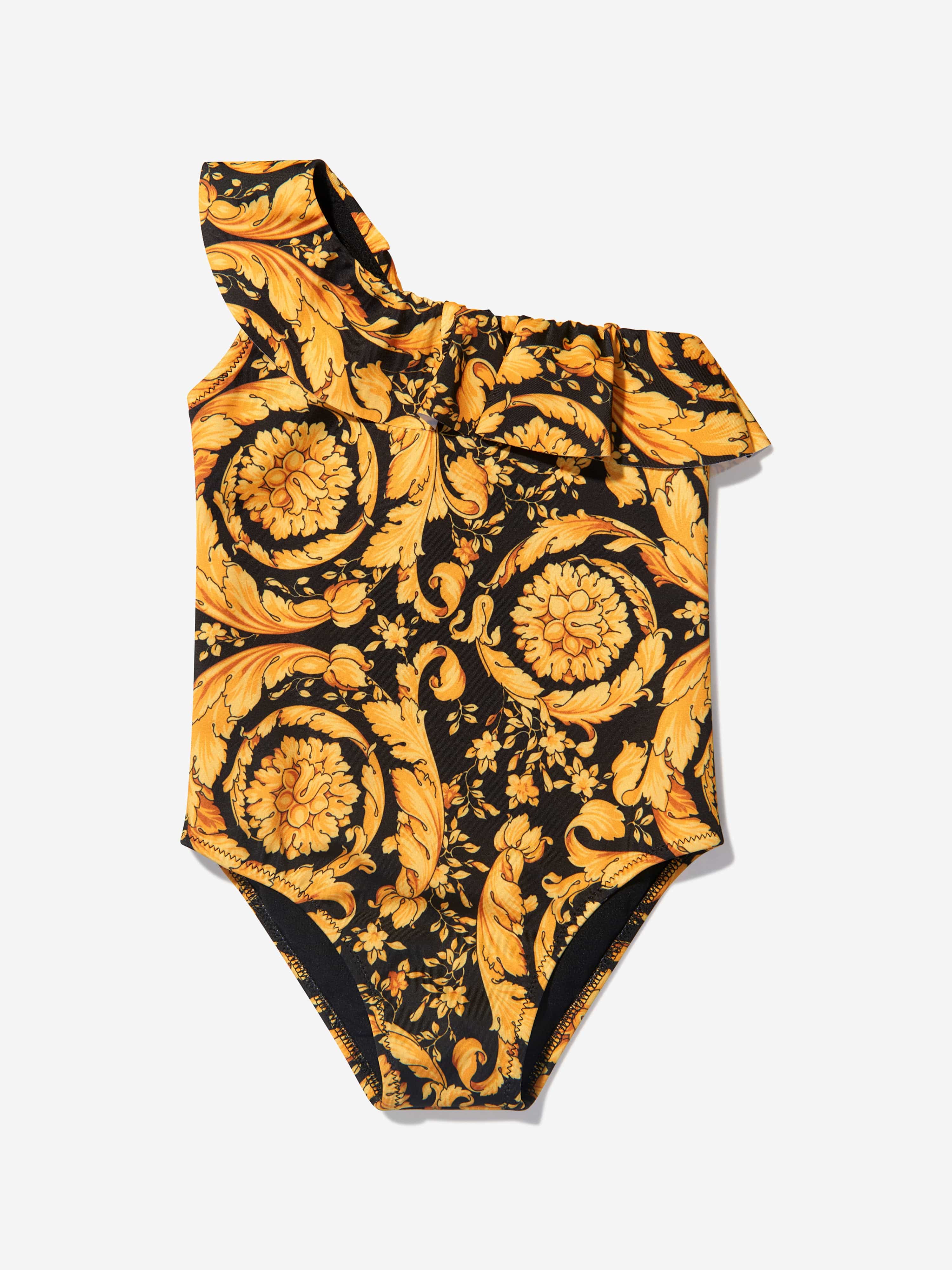 Versace Baby Girls Barocco Swimsuit in Black