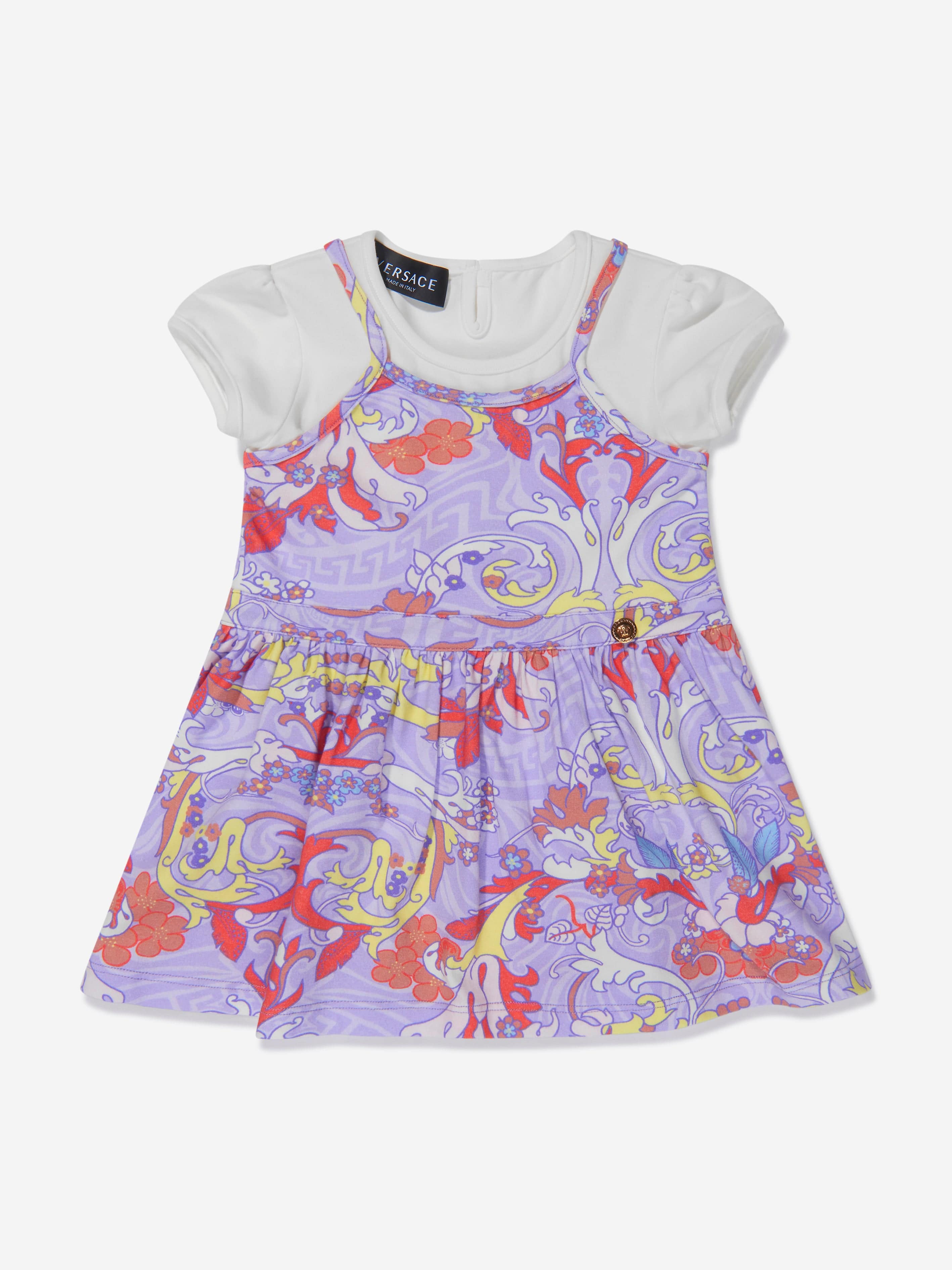 Versace Baby Girls Cotton Jersey Baroccofest Print Dress