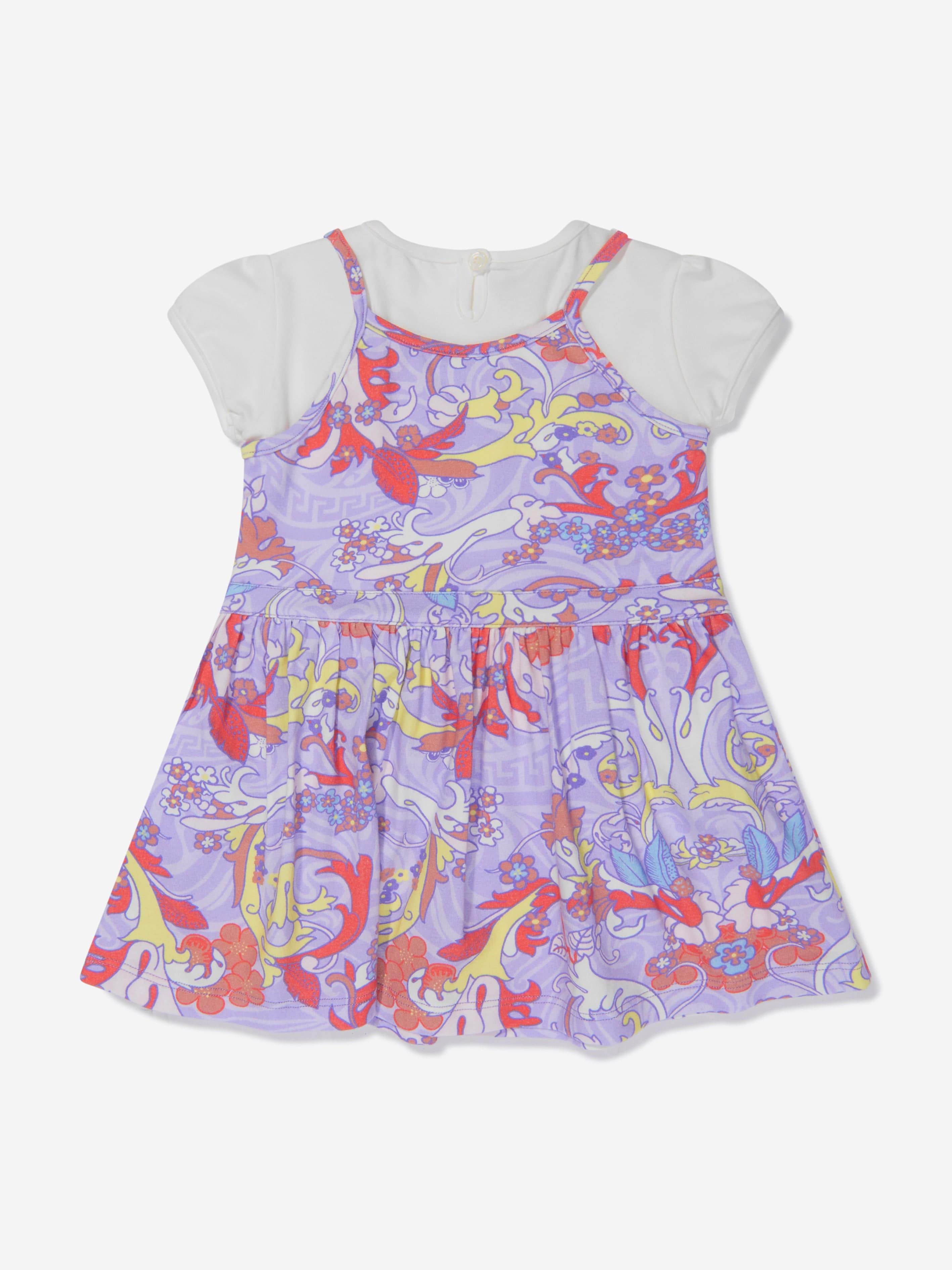 Versace Baby Girls Cotton Jersey Baroccofest Print Dress