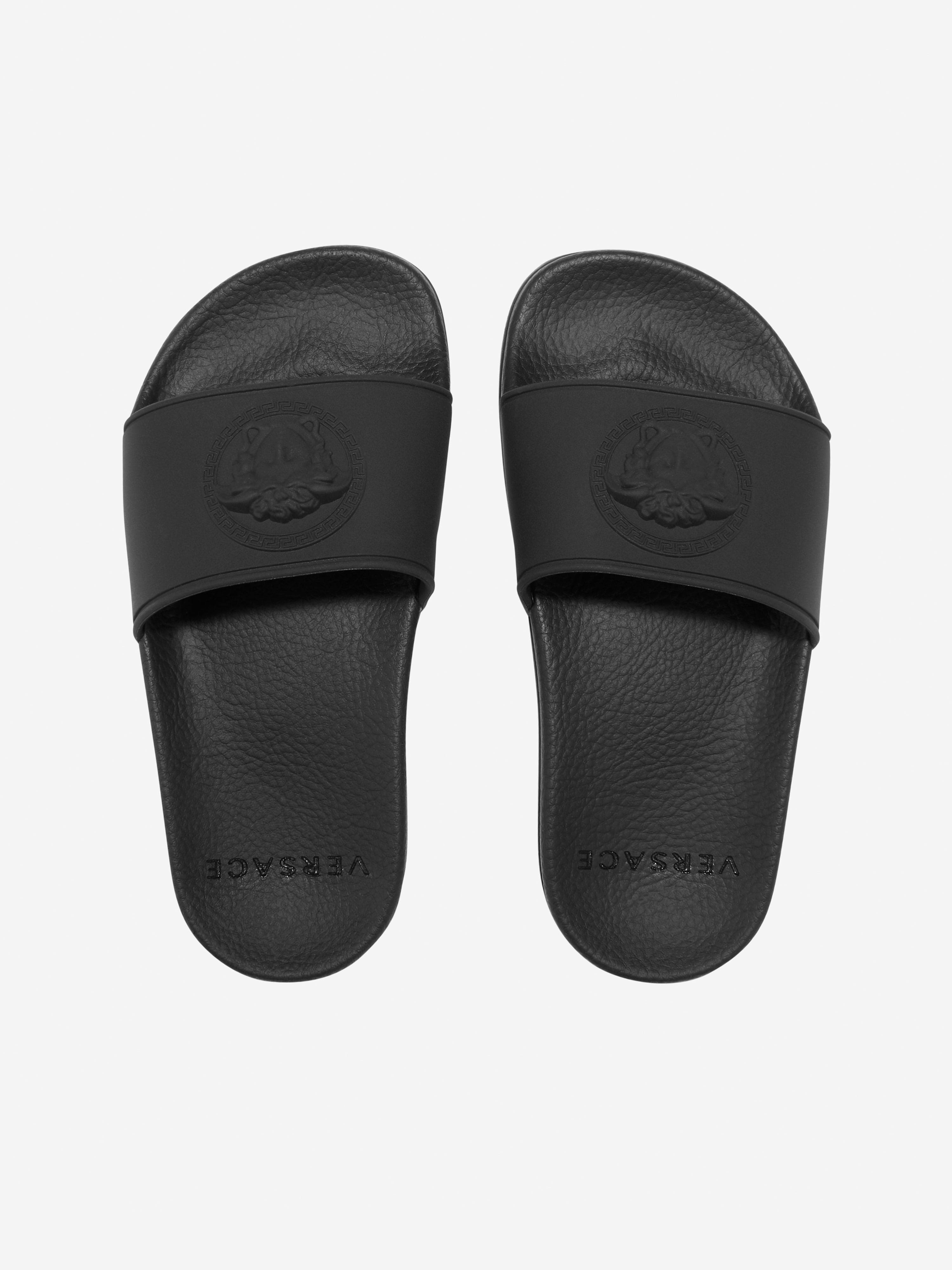 Versace Kids Medusa Logo Sliders in Black