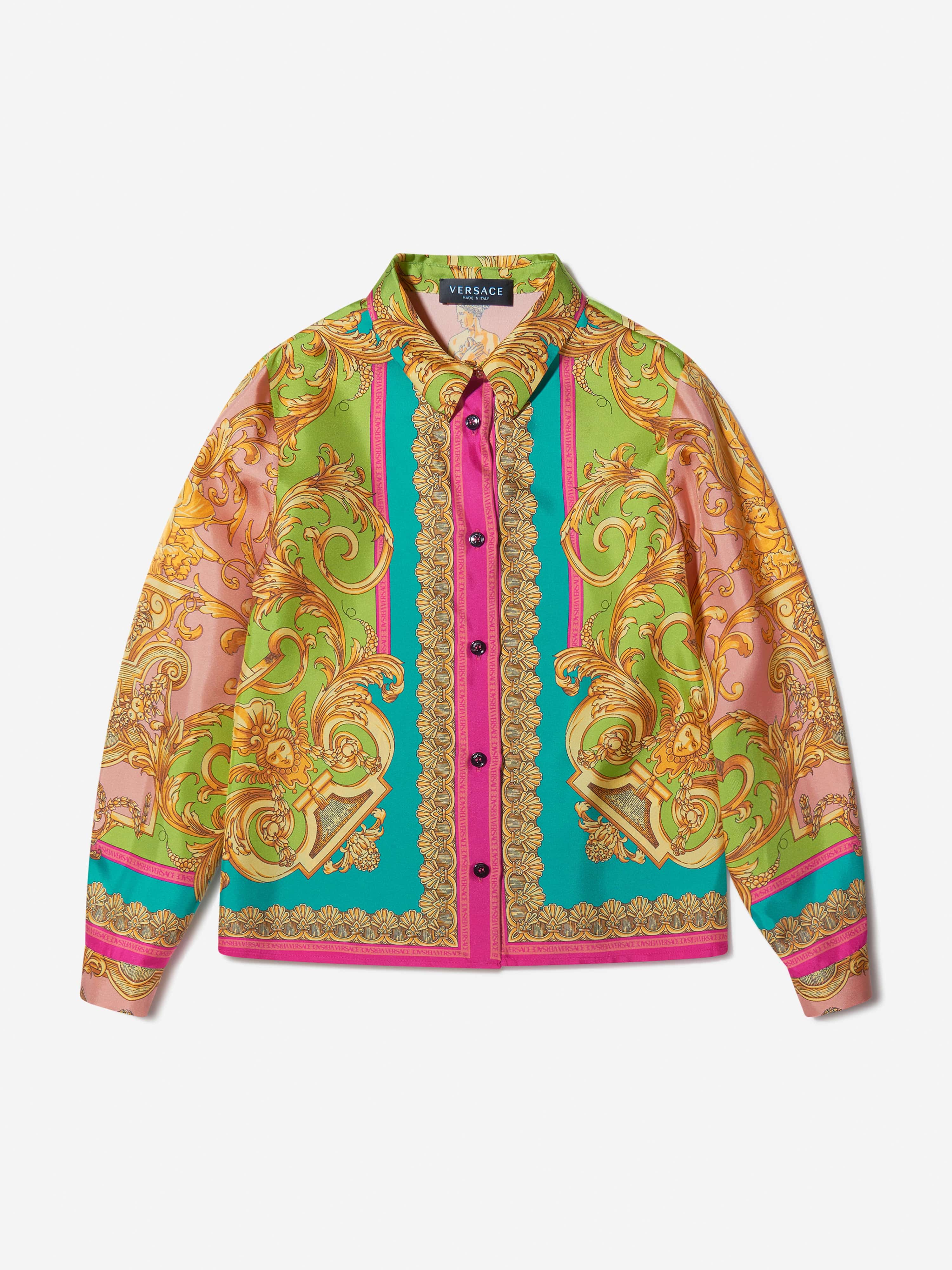 Versace Girls Silk Barocco Goddess Shirt