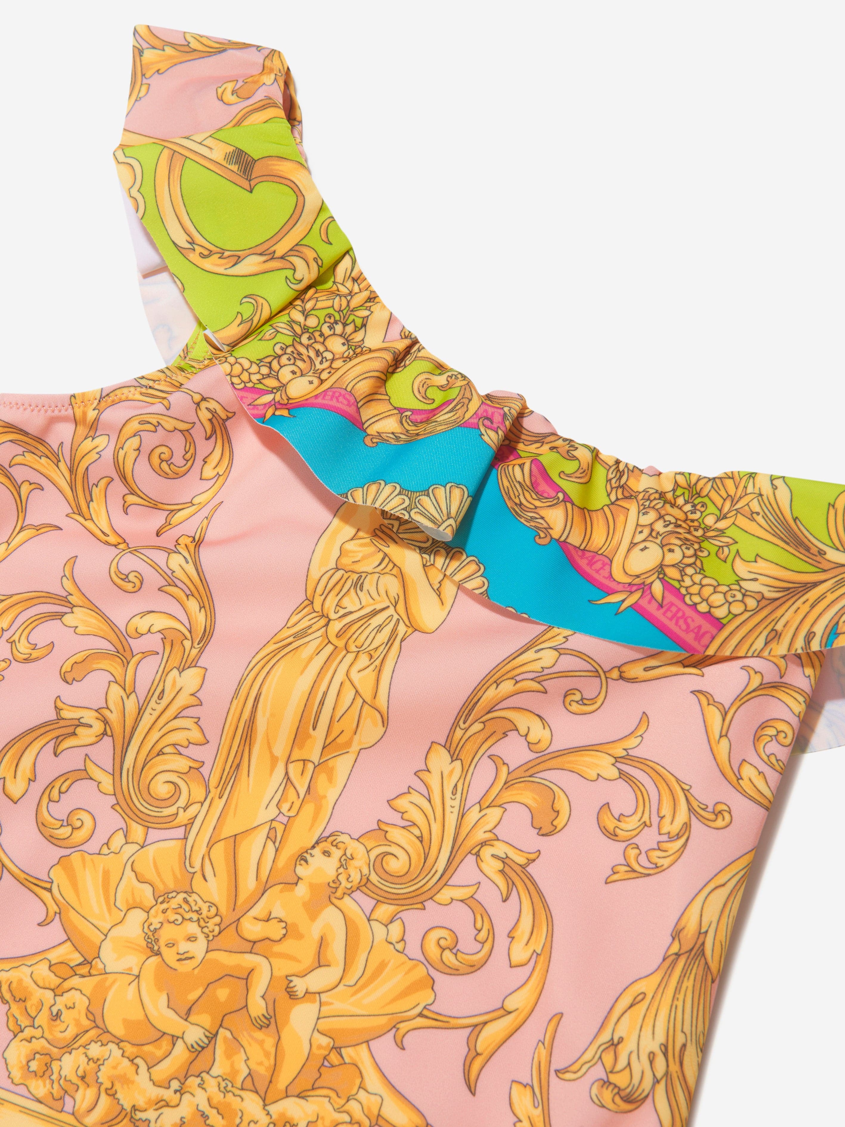 Versace Girls Barocco Goddess Print Swimsuit