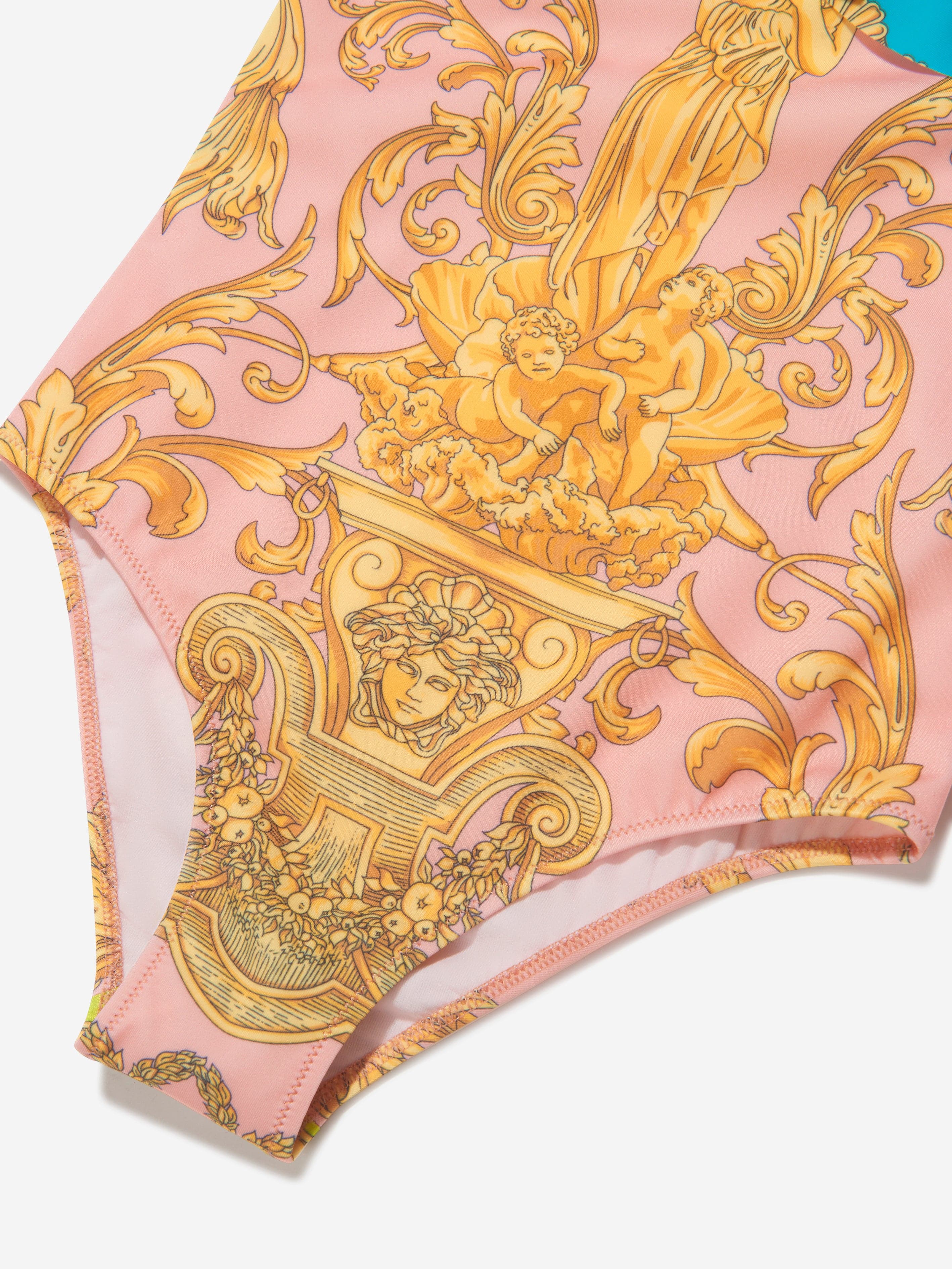 Versace Girls Barocco Goddess Print Swimsuit