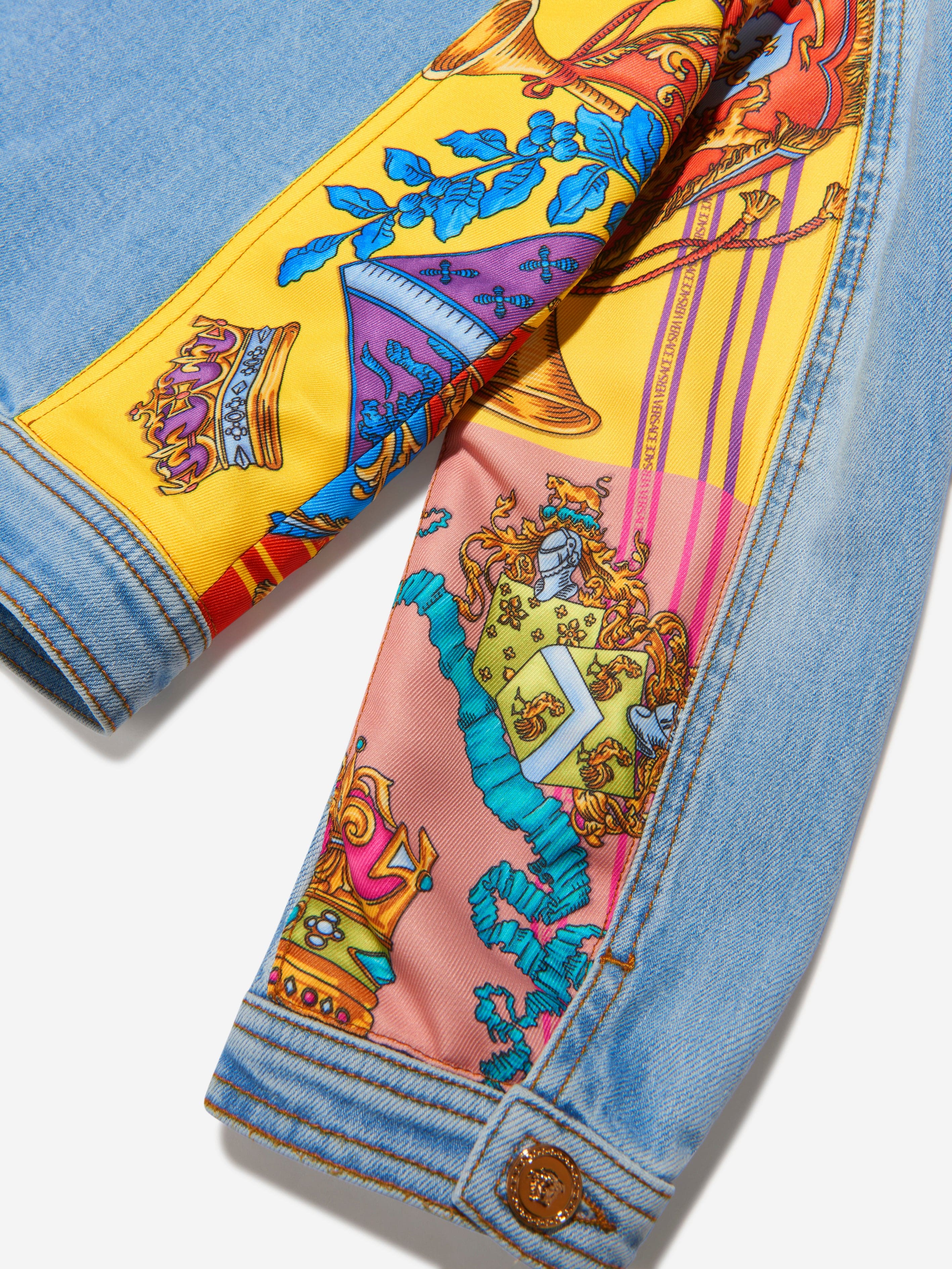 Versace Girls Cotton Royalty Print Denim Jacket