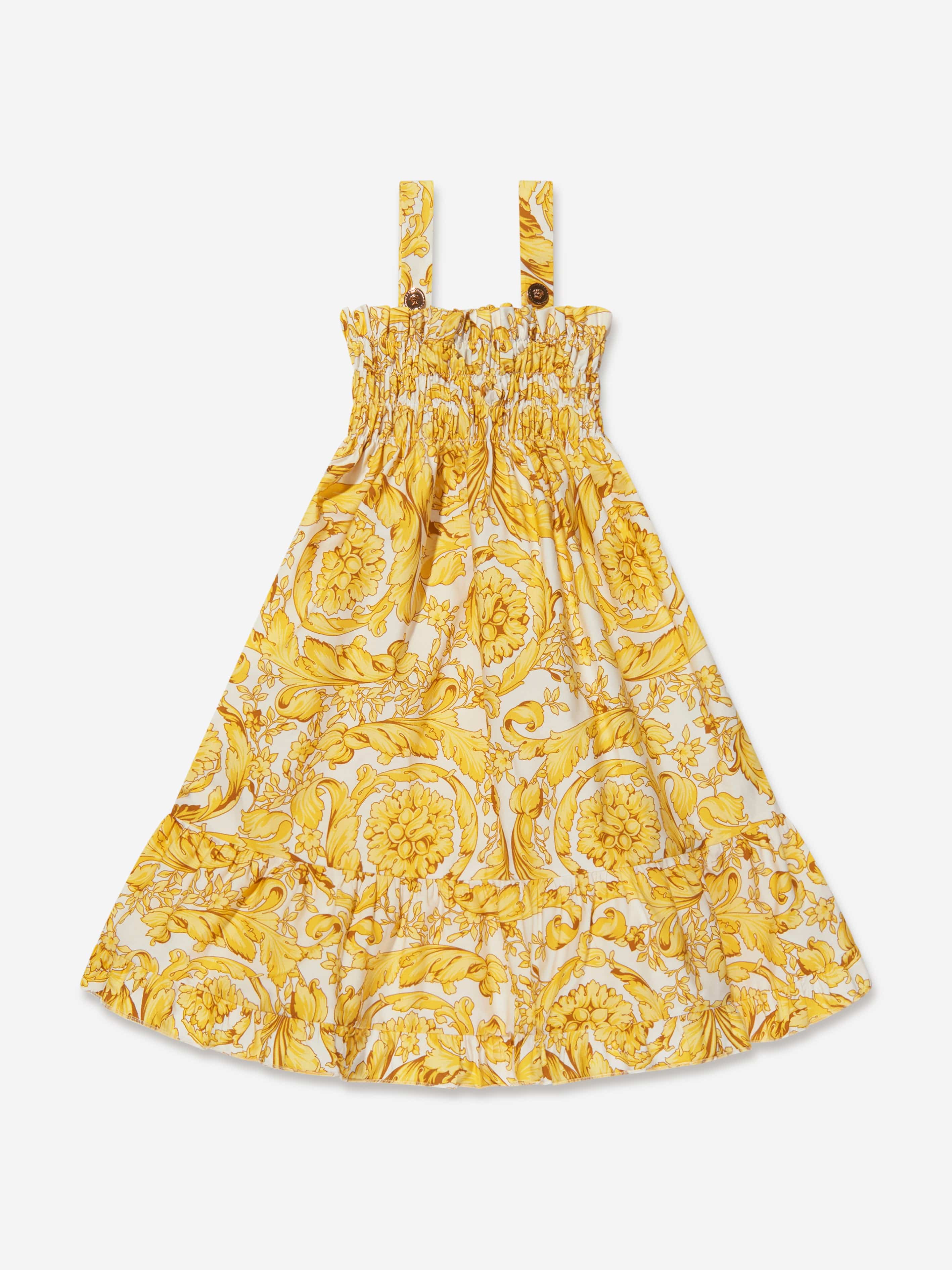 Versace Baby Girls Sleeveless Barocco Dress in Gold