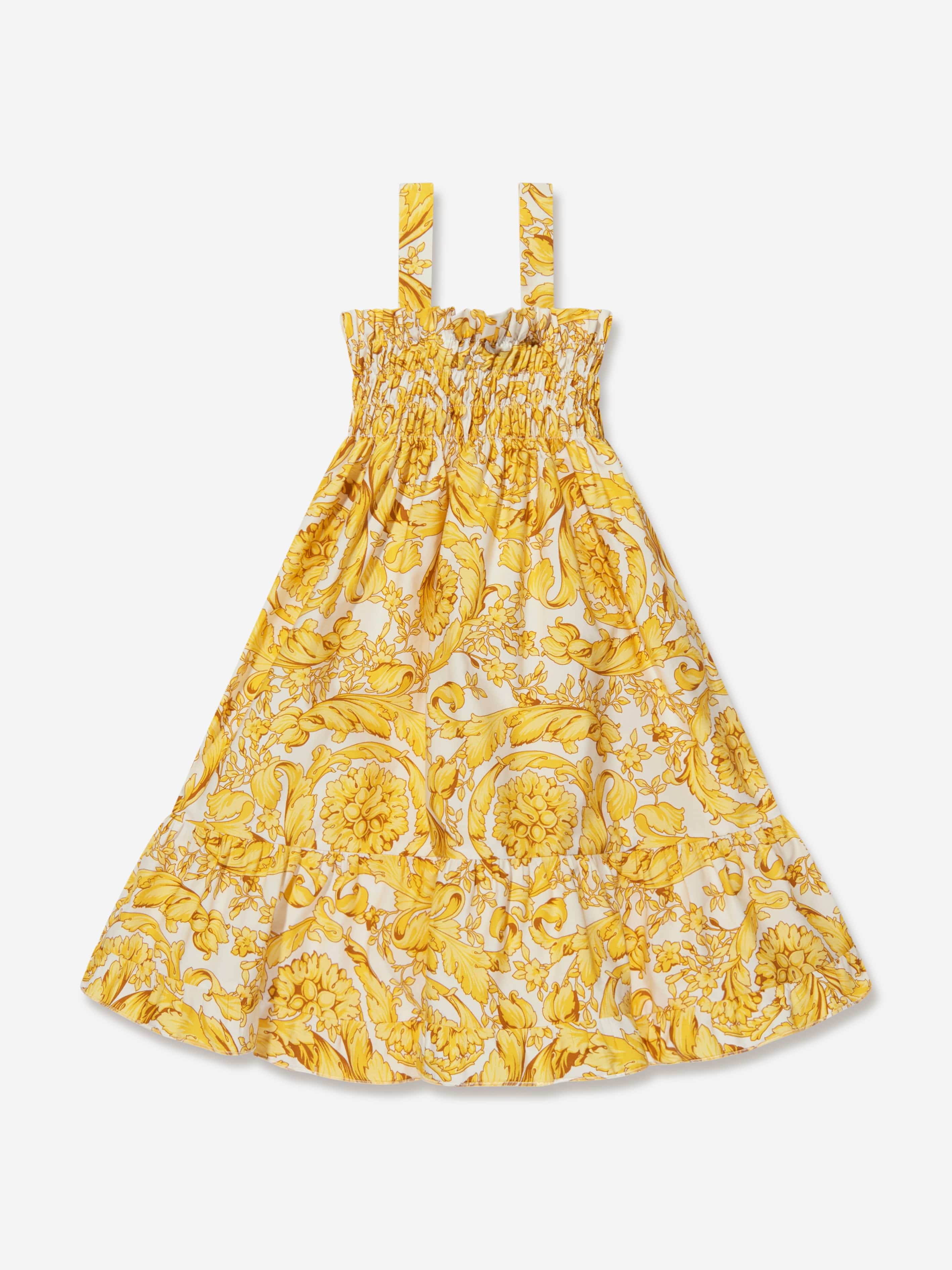 Versace Baby Girls Sleeveless Barocco Dress in Gold