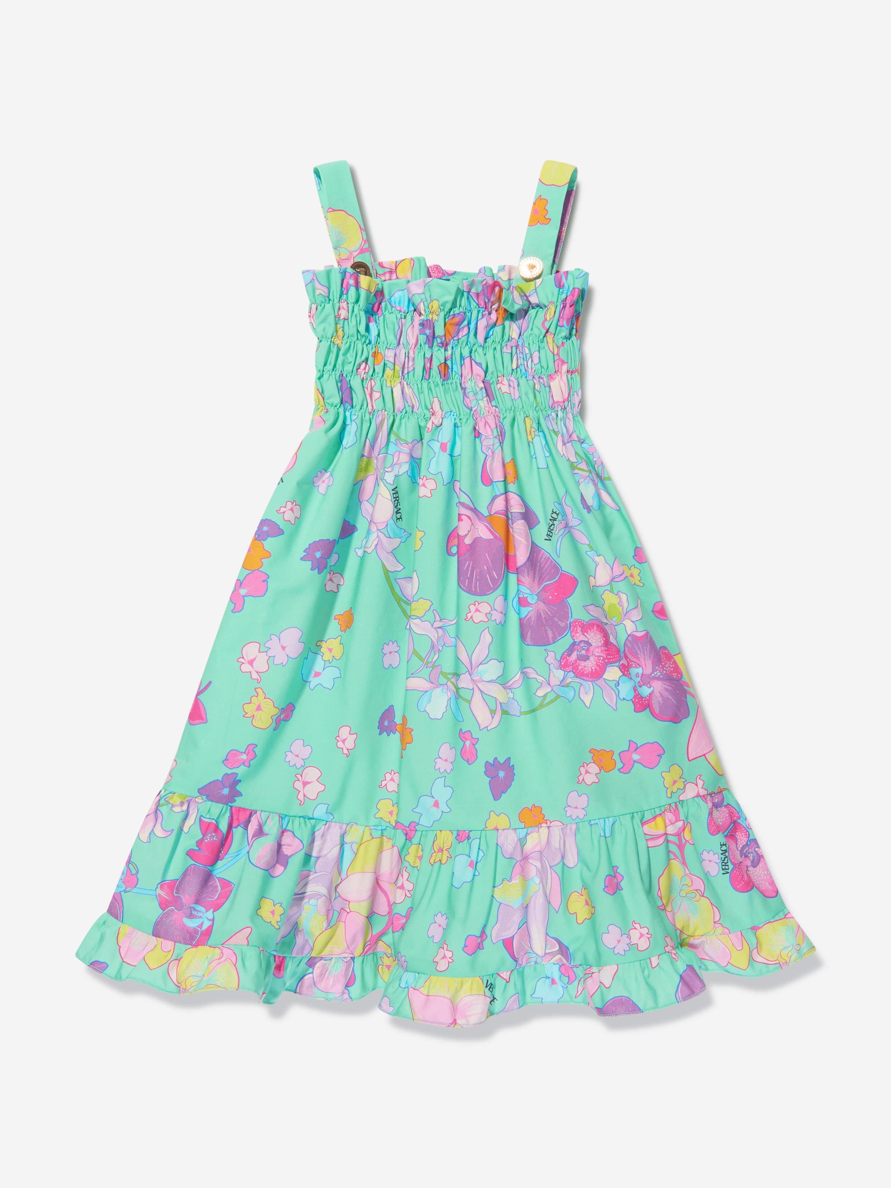 Versace Baby Girls Sleeveless Orchid Dress in Mint