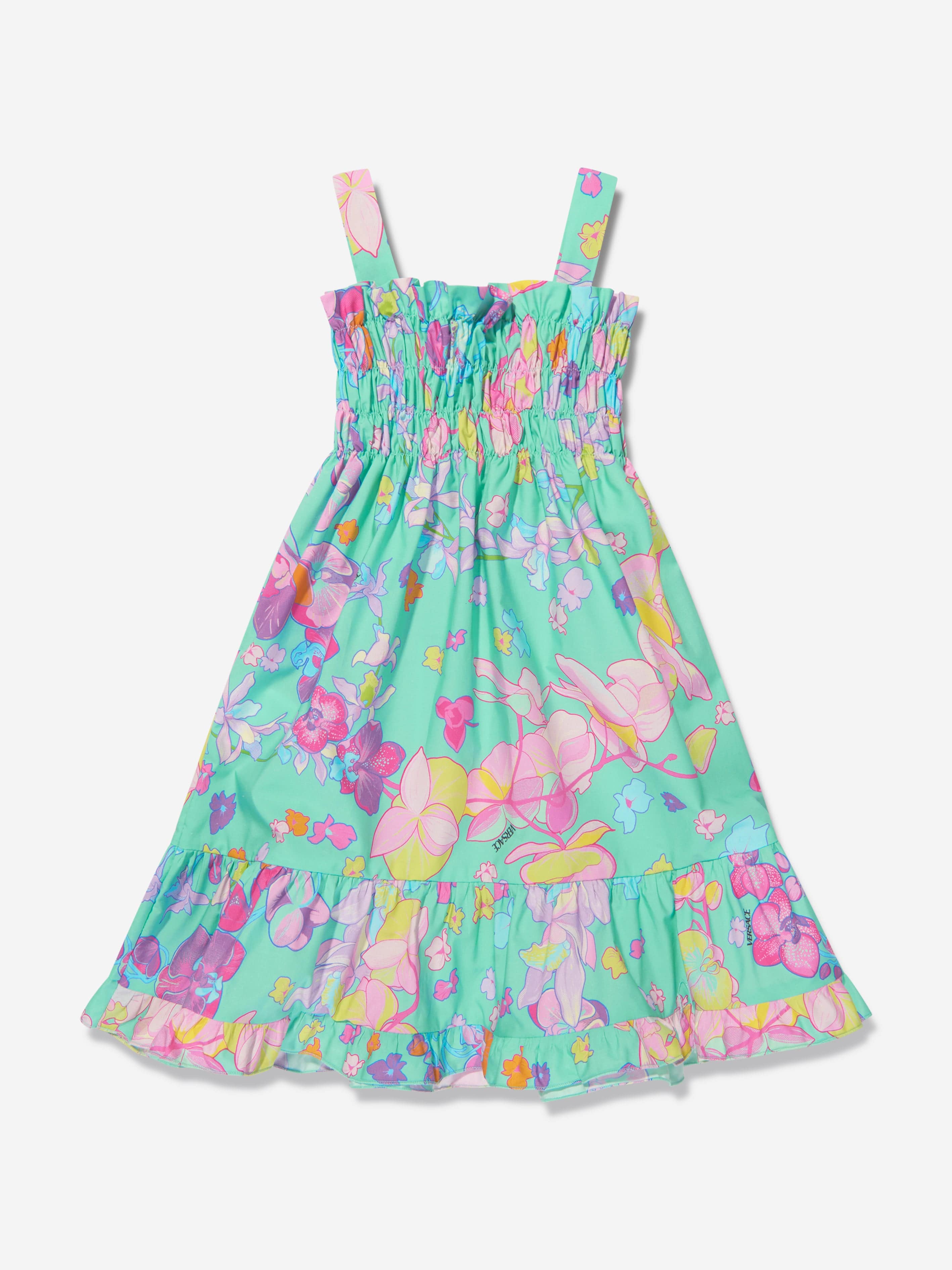 Versace Baby Girls Sleeveless Orchid Dress in Mint