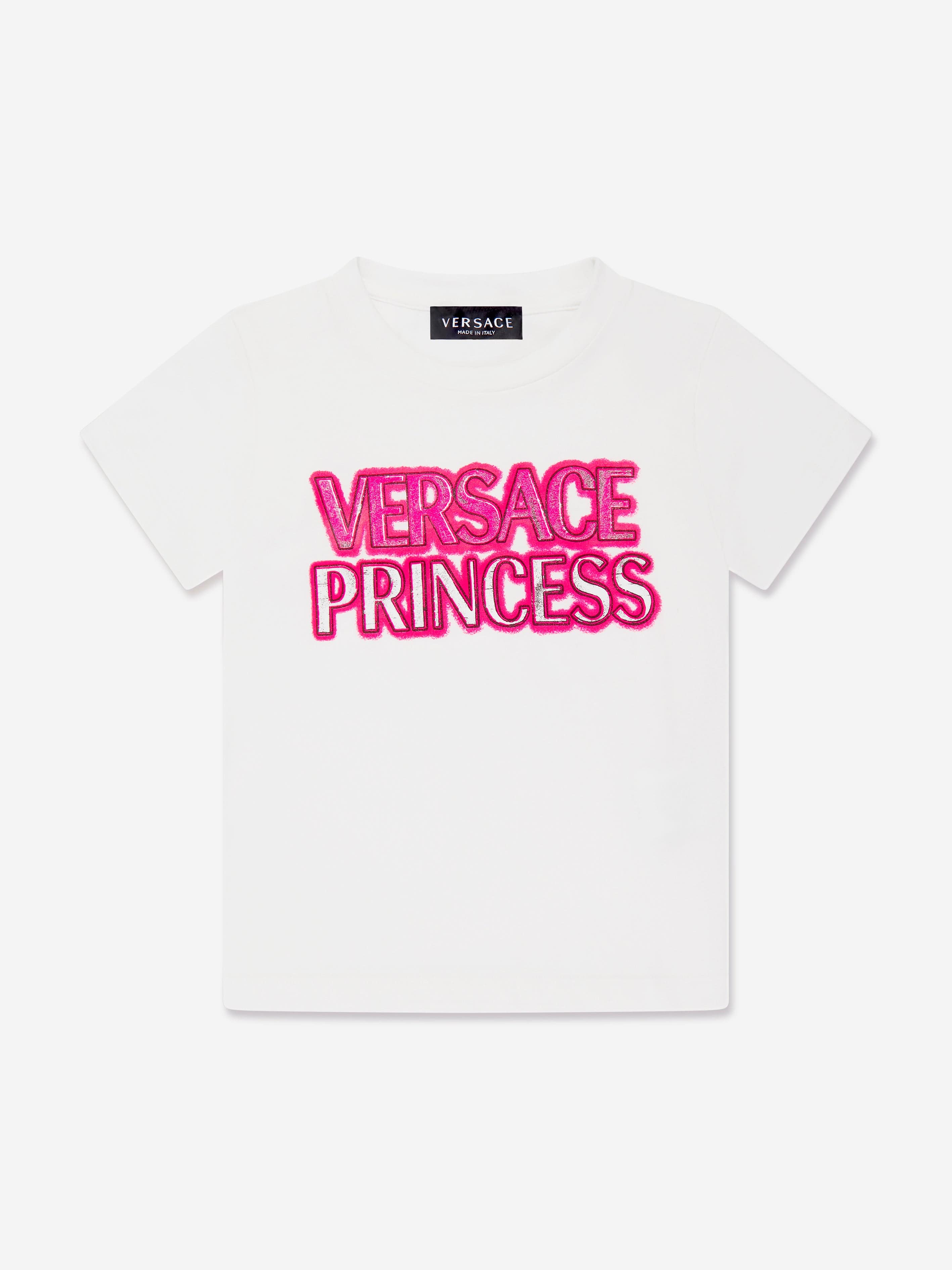 Versace Girls Princess Logo T-Shirt in White