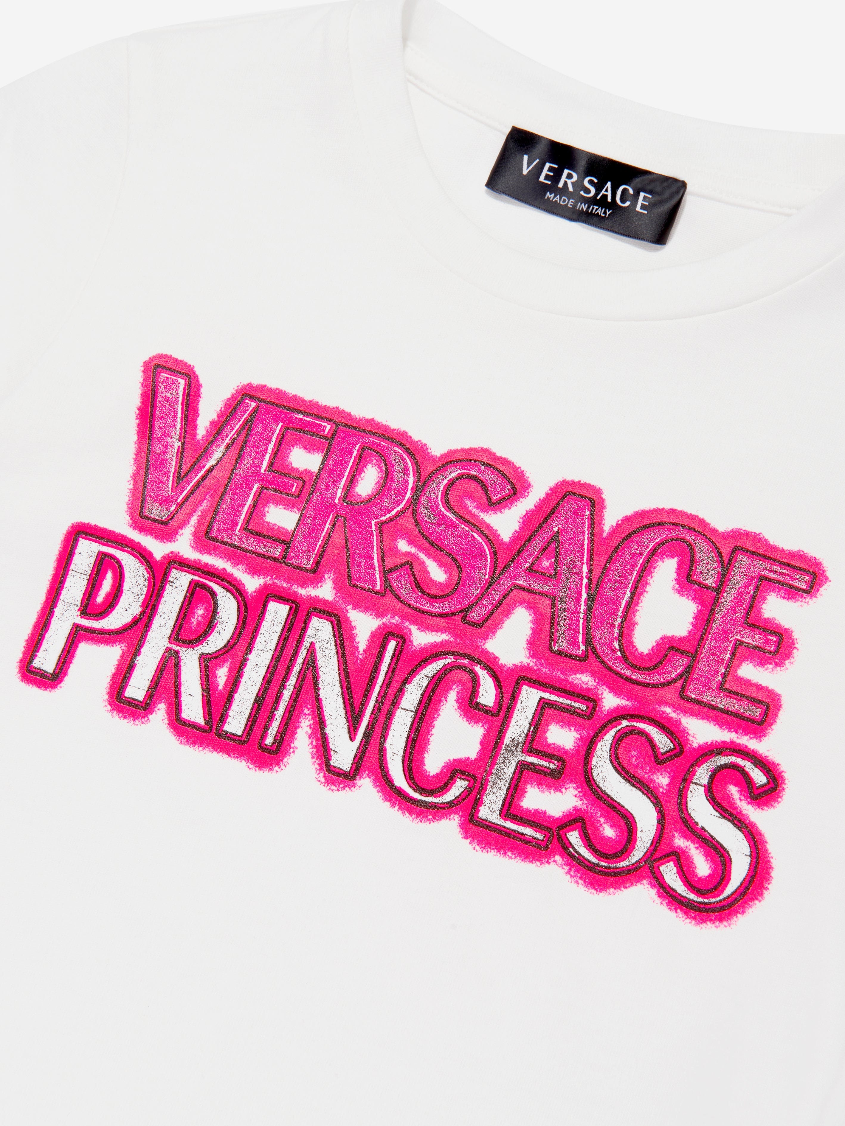 Versace Girls Princess Logo T-Shirt in White