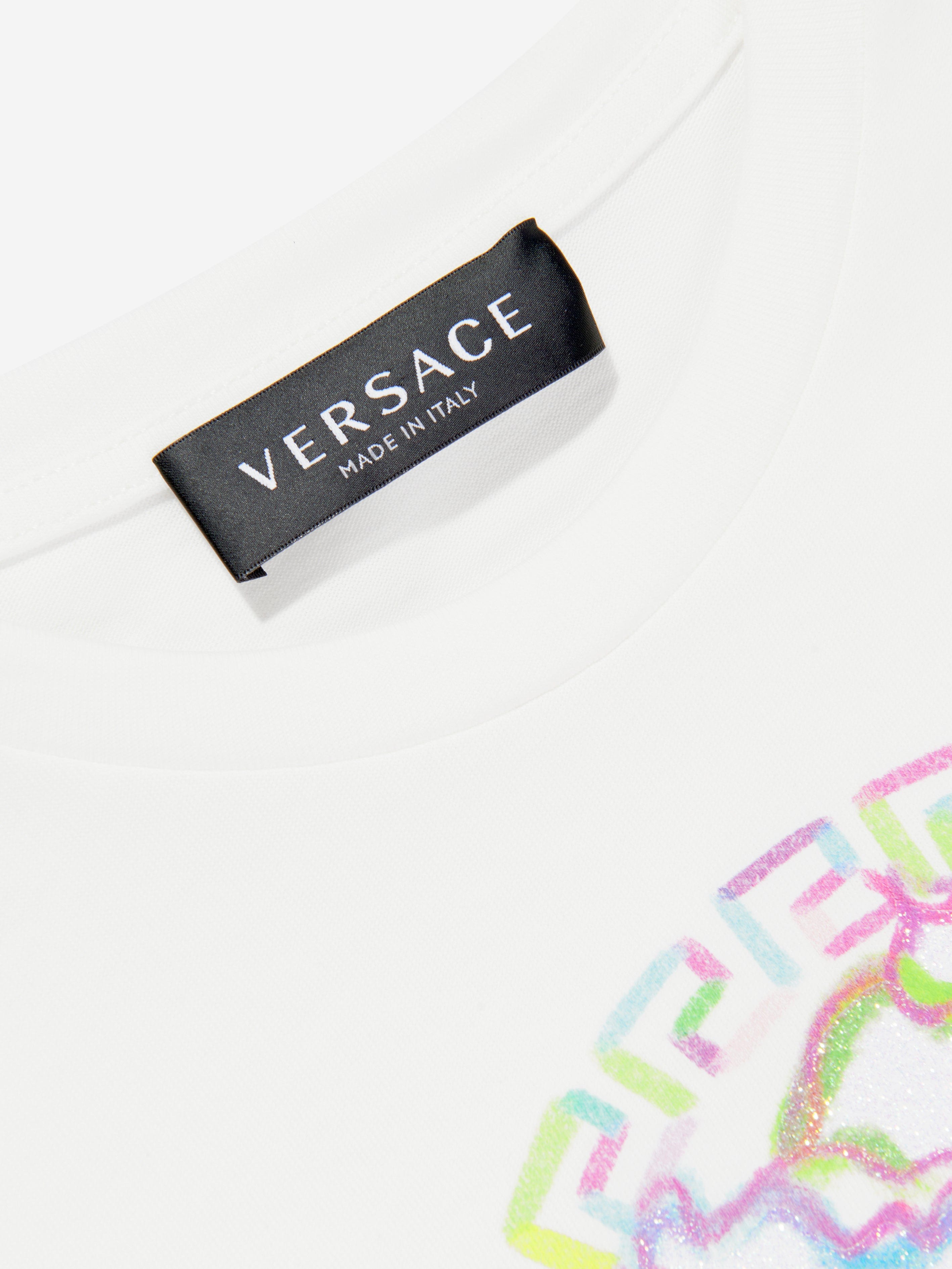 Versace Girls Medusa Logo T-Shirt in White