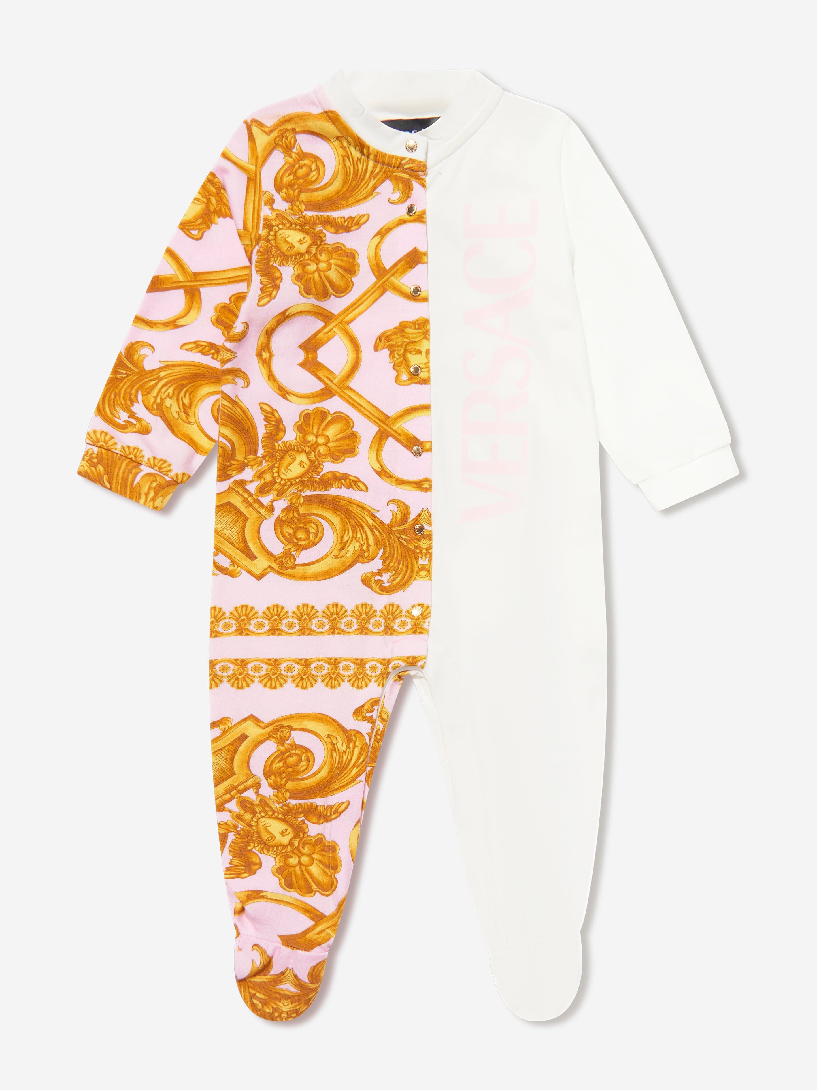 Versace Baby Girls Logo Babygrow in White