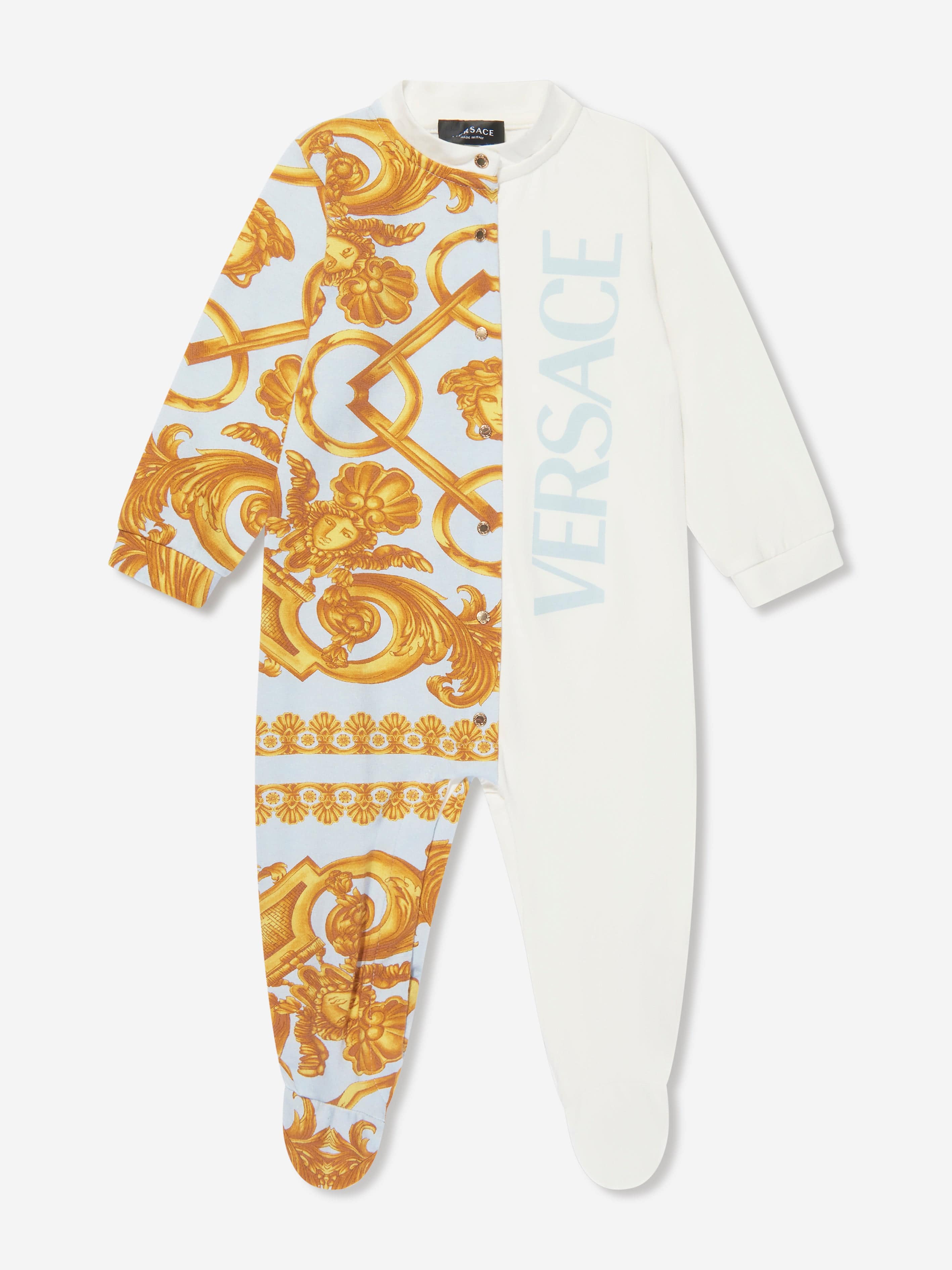 Versace Baby Boys Logo Babygrow in White