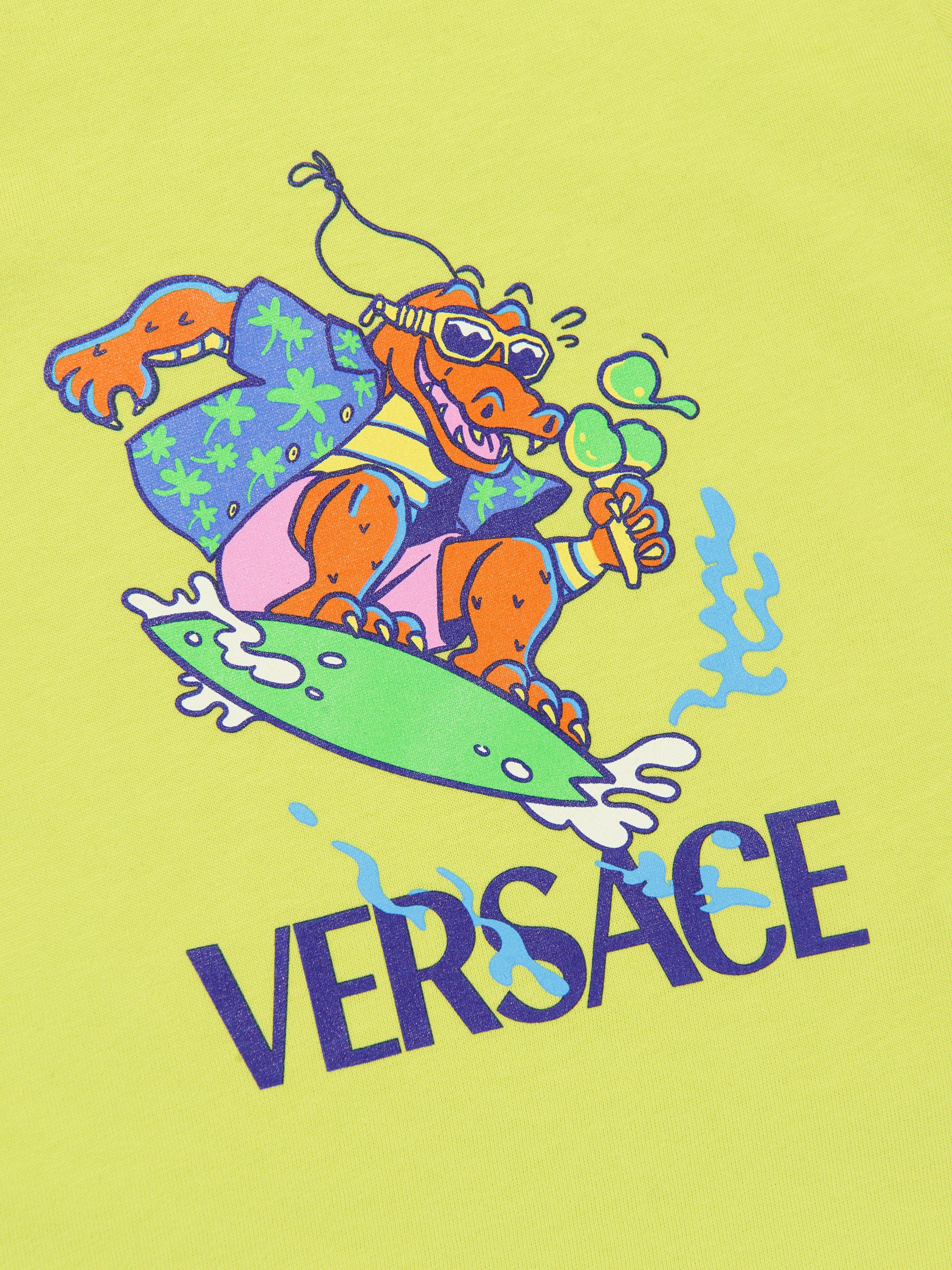 Versace Baby Boys Crocodile T-Shirt in Lime