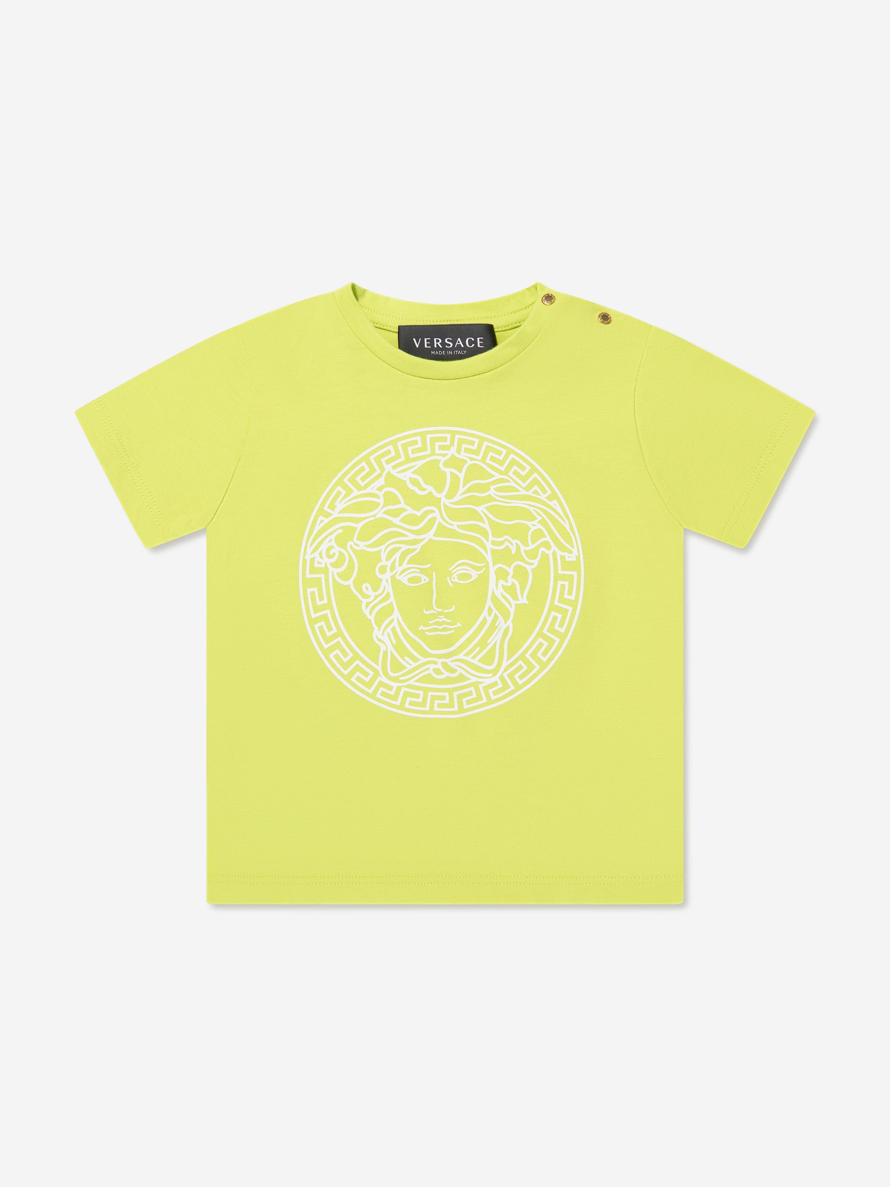 Versace Baby Boys Medusa Logo T-Shirt in Lime