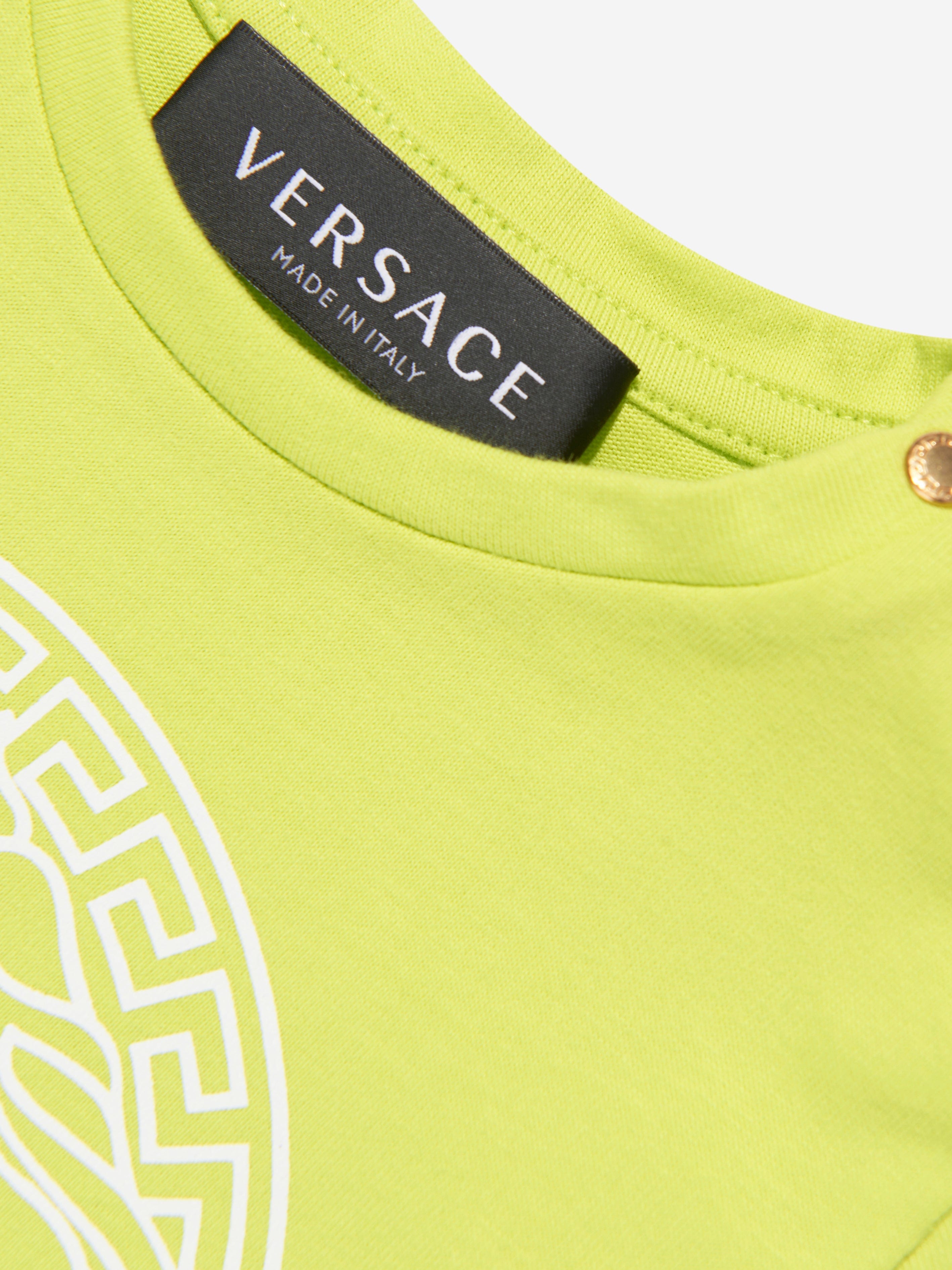 Versace Baby Boys Medusa Logo T-Shirt in Lime