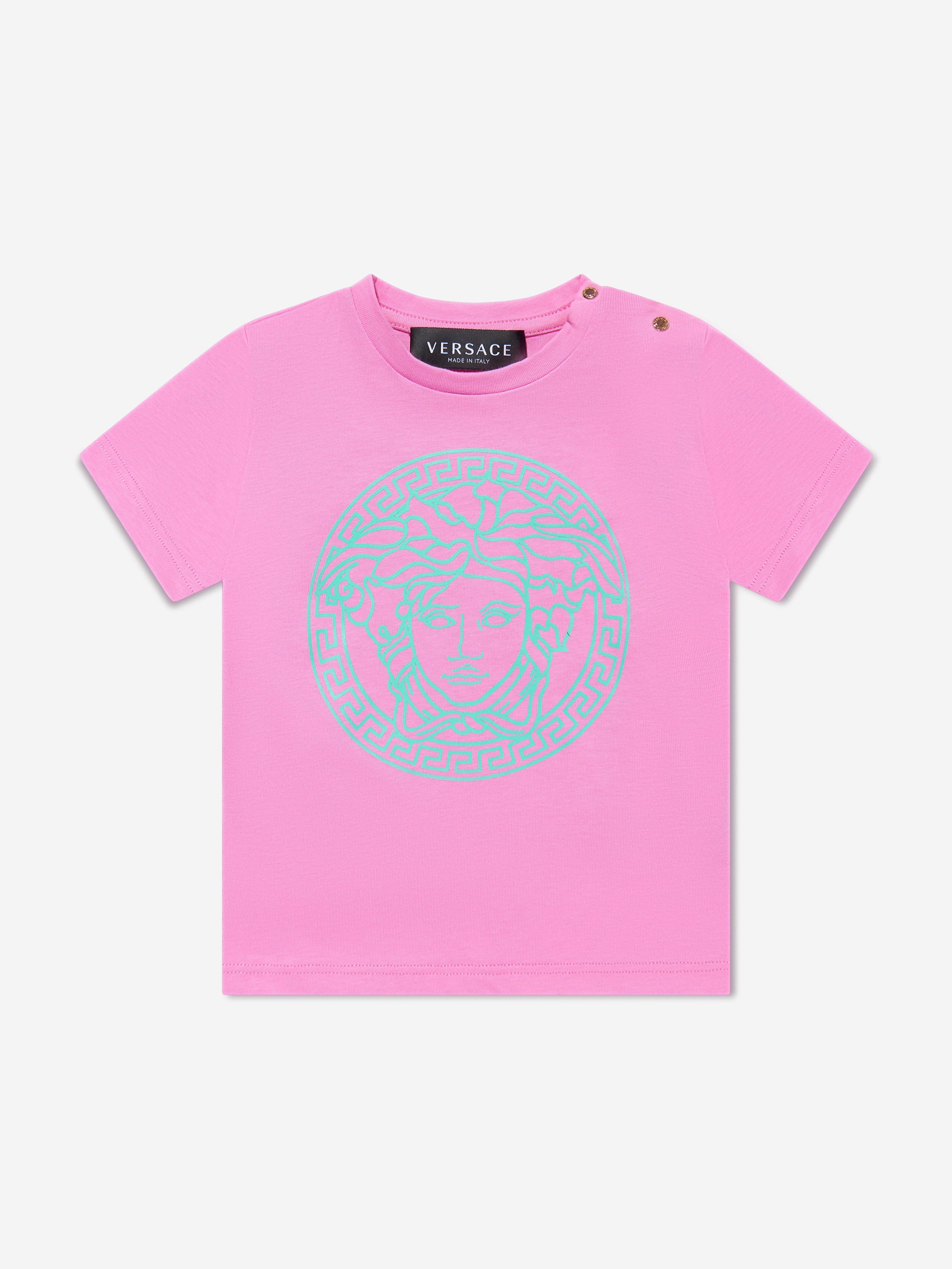 Versace Baby Girls Medusa Logo T-Shirt in Pink