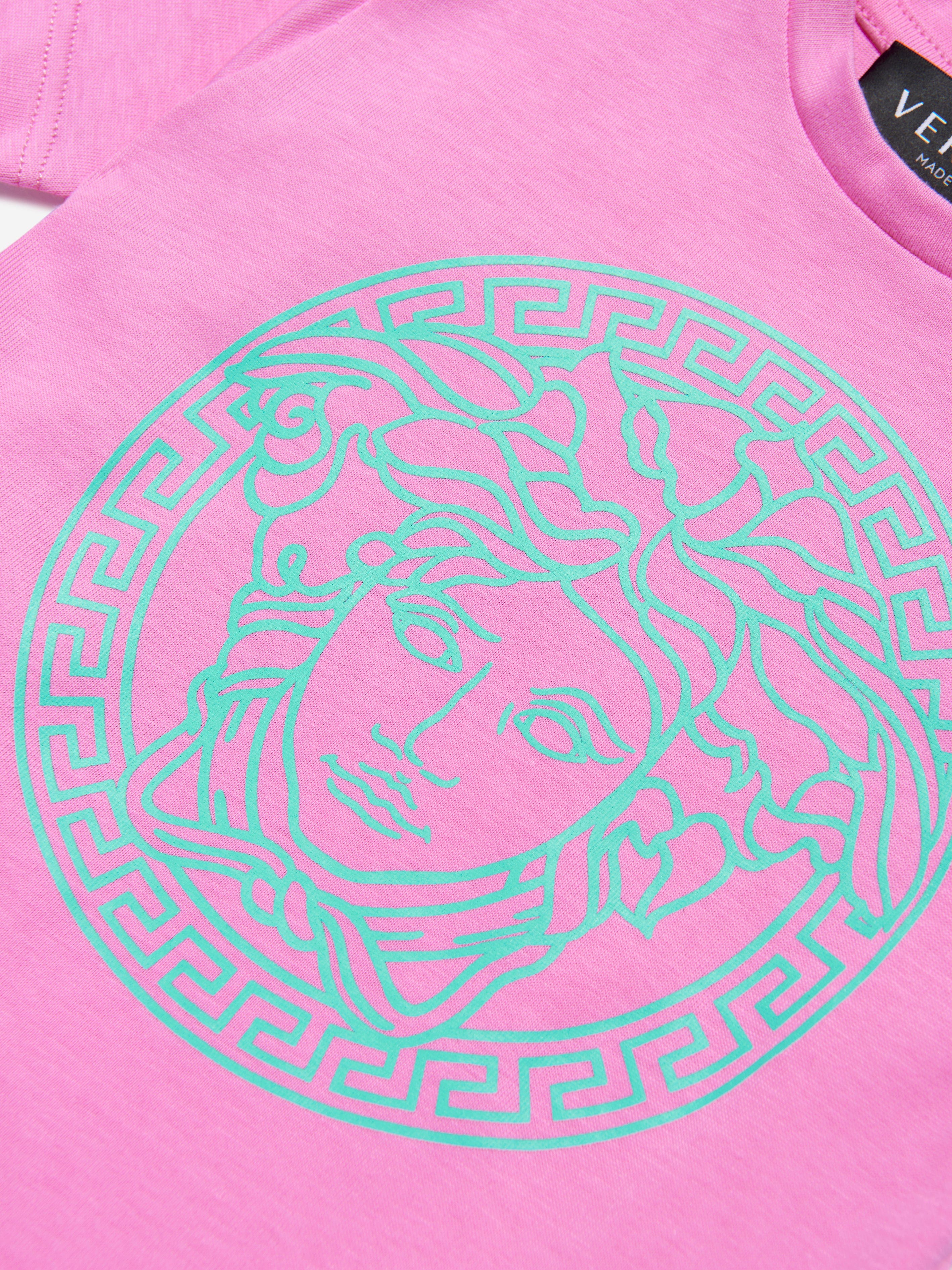 Versace Baby Girls Medusa Logo T-Shirt in Pink