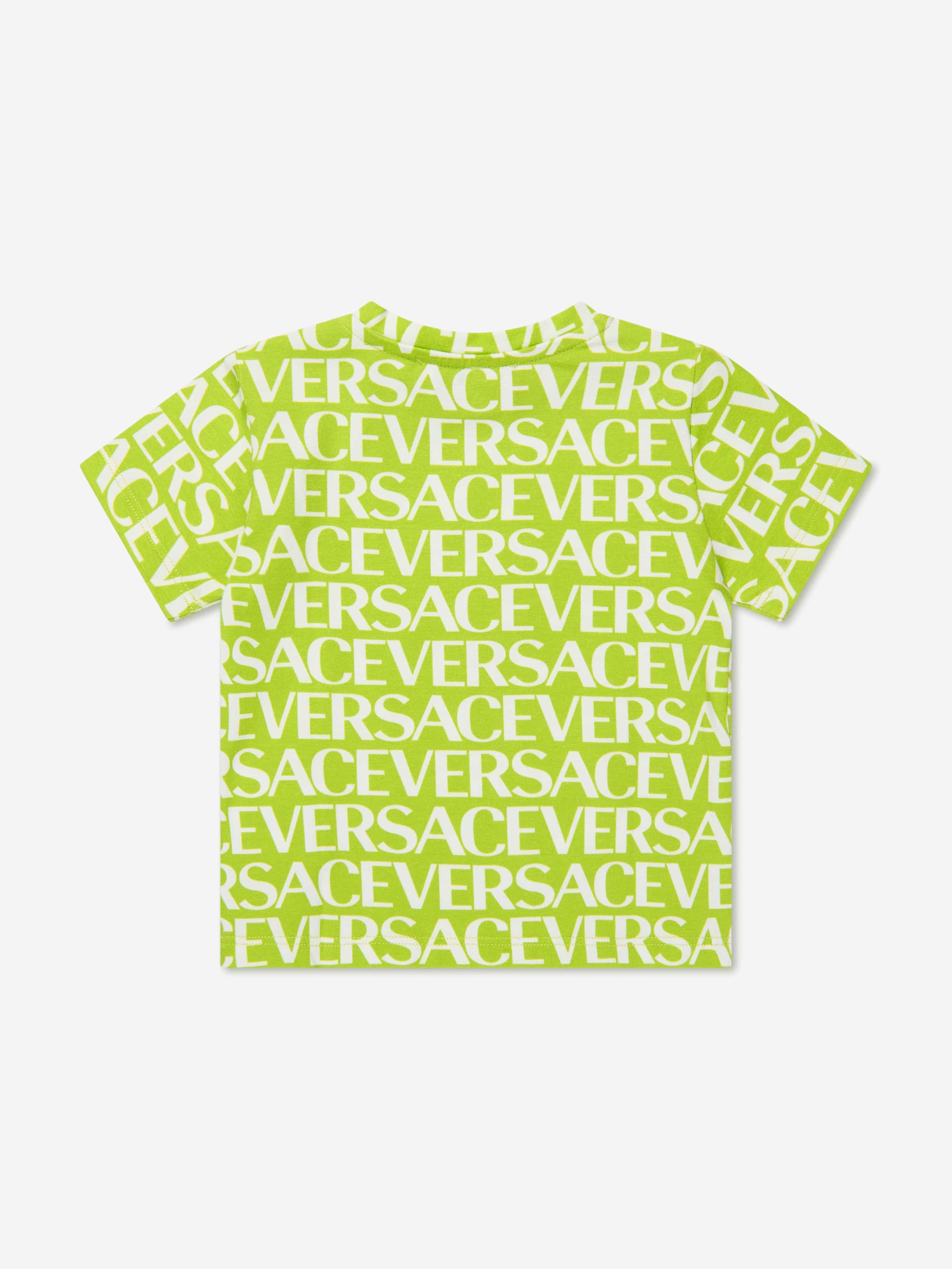 Versace Baby Logo Print T-Shirt in Green