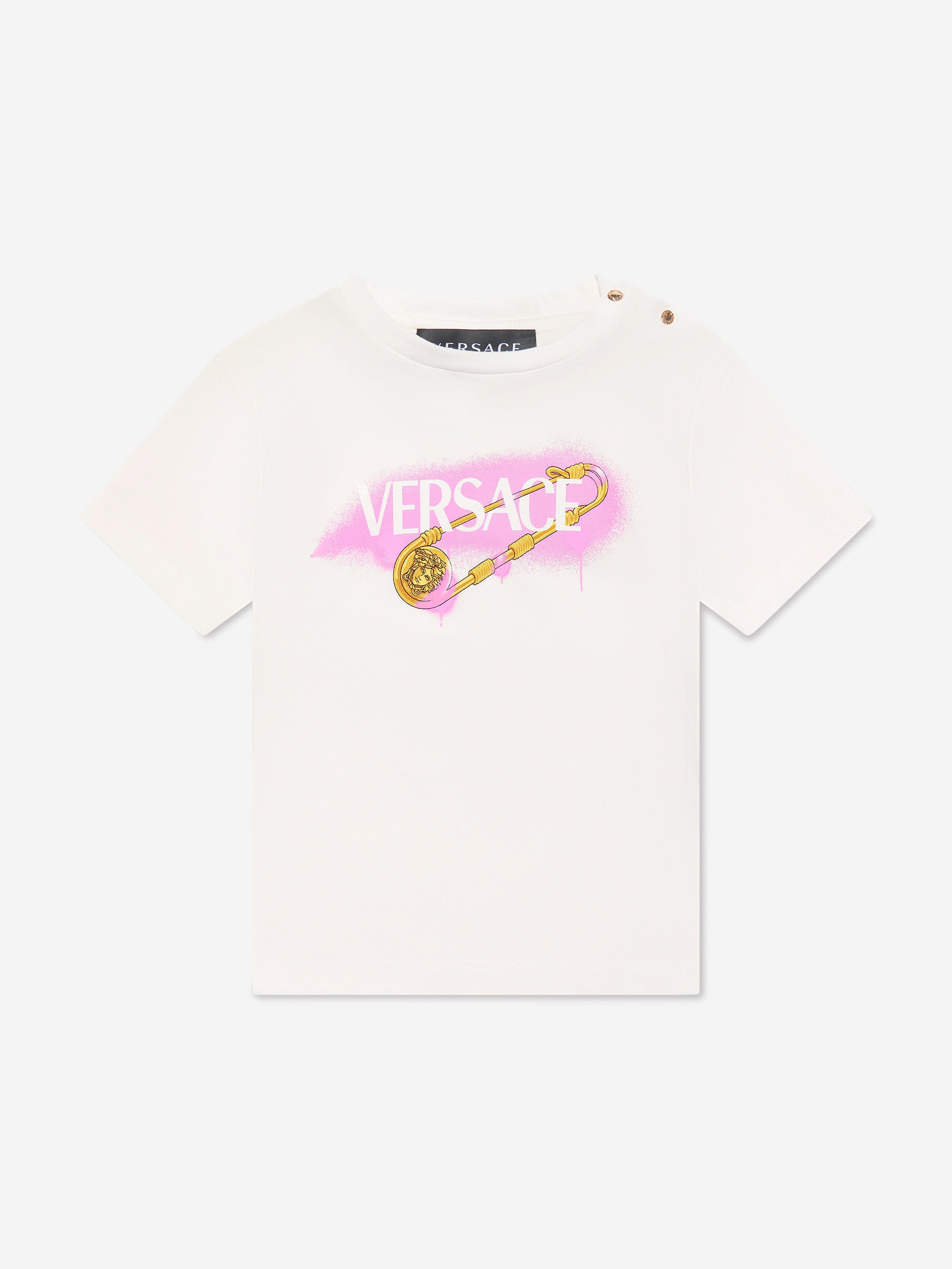 Versace Baby Girls Logo T-Shirt in White