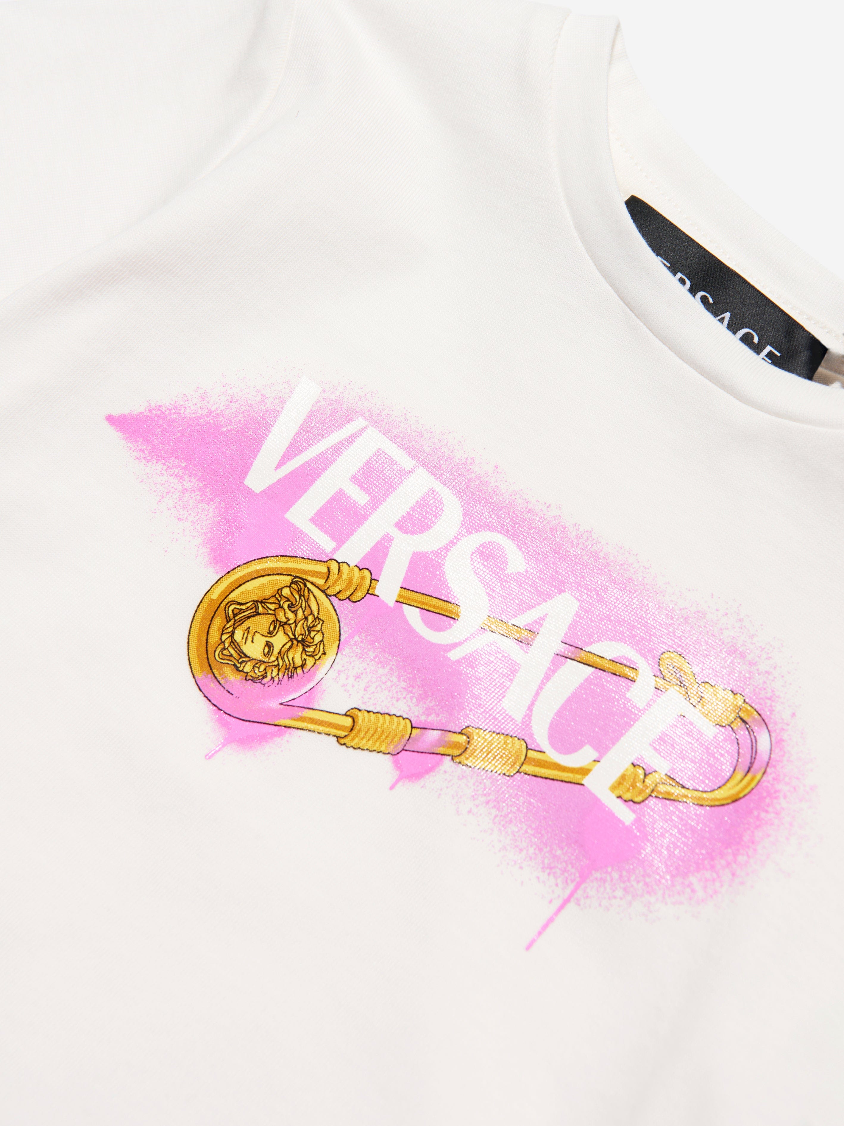 Versace Baby Girls Logo T-Shirt in White